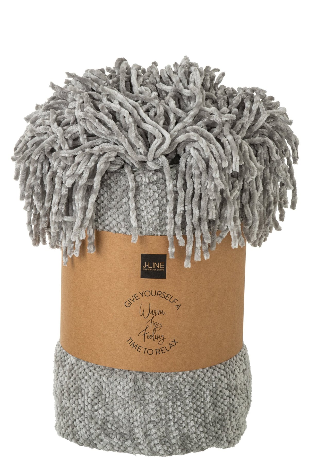 Plaid Chenille Polyester Grijs-Groen - J-LINE