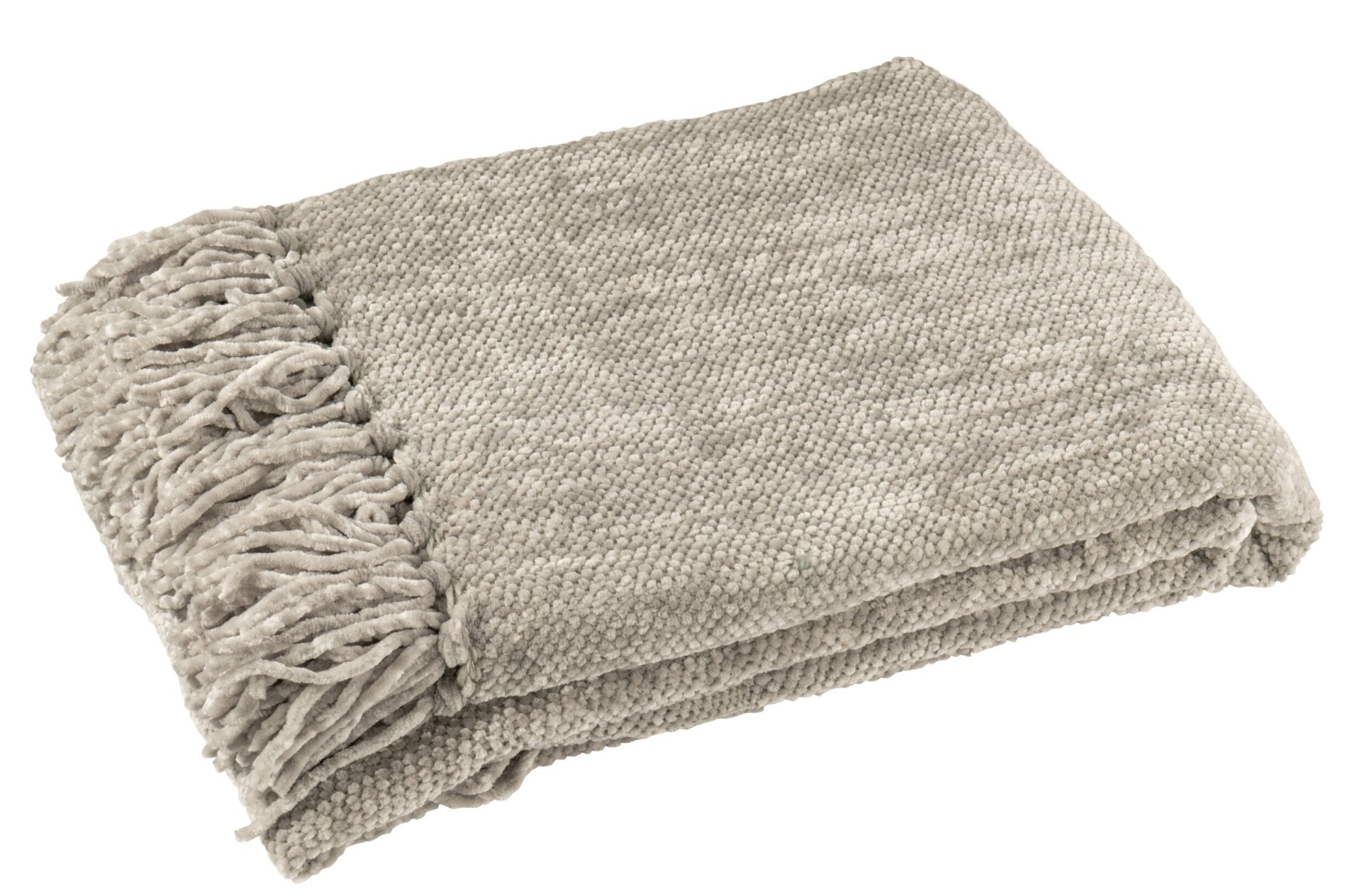 Plaid Chenille Polyester Grijs-Groen - J-LINE