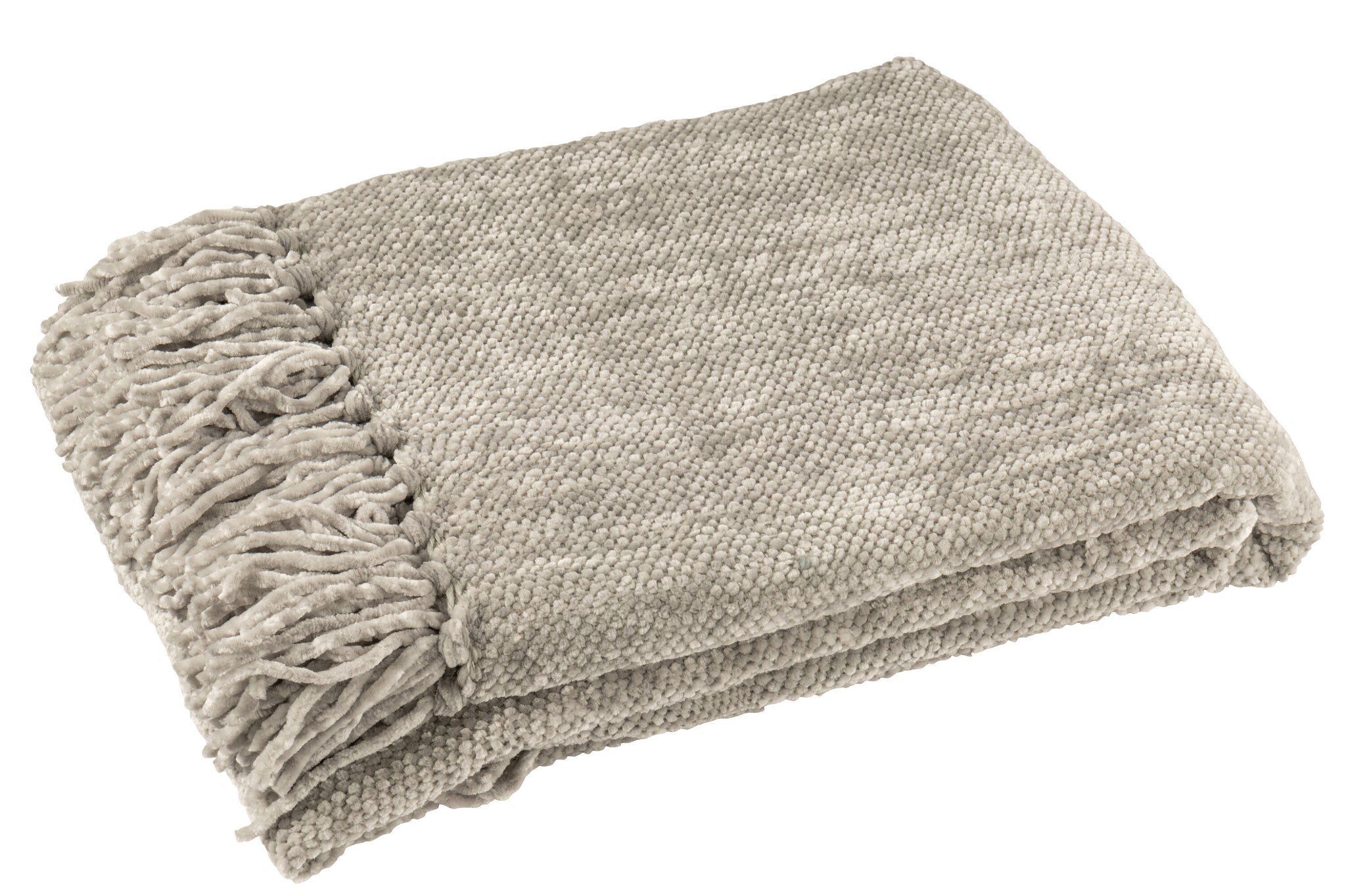 Plaid Chenille Polyester Gris-Vert - J-LINE