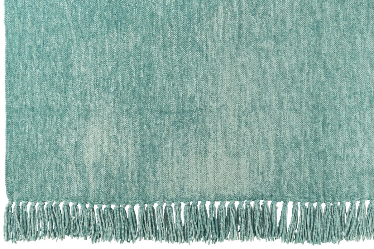 Plaid Chenille Polyester Turkoois - J-LINE