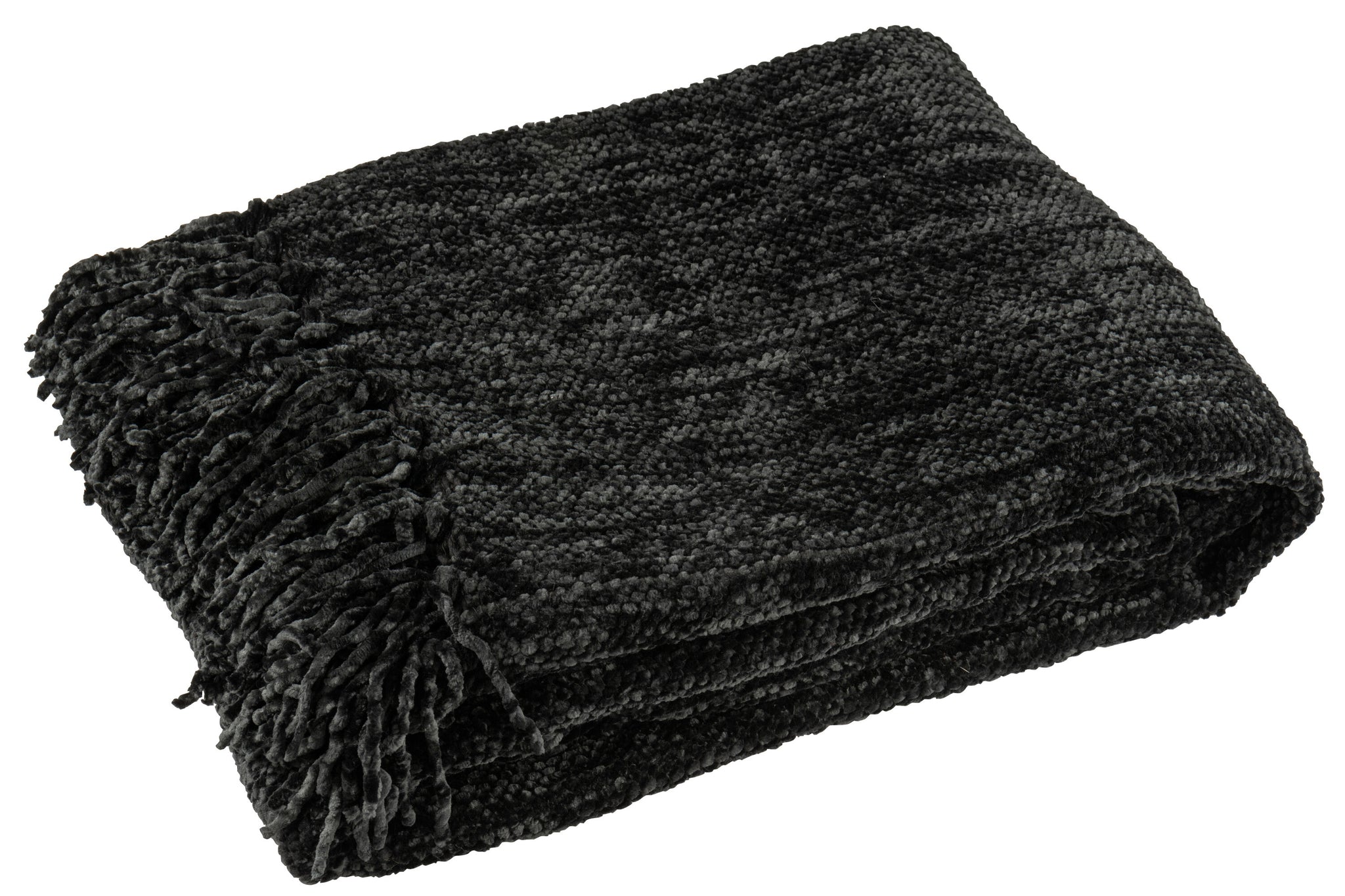 Plaid Chenille Polyester Zwart - J-LINE