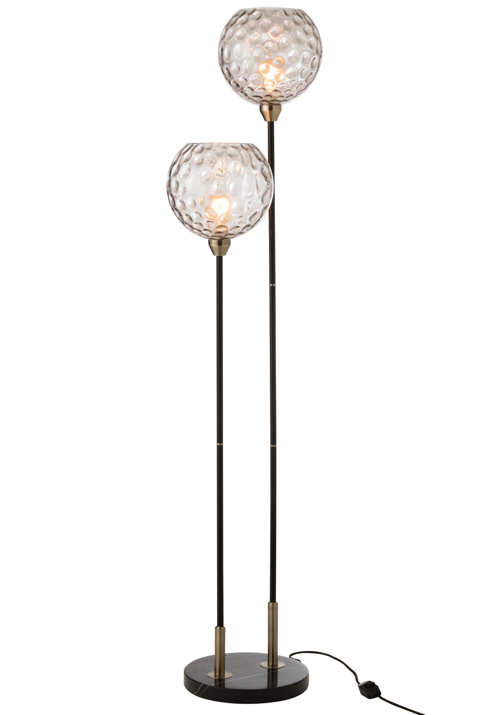 Lampadaire Bollie en acier/marbre noir - J-LINE