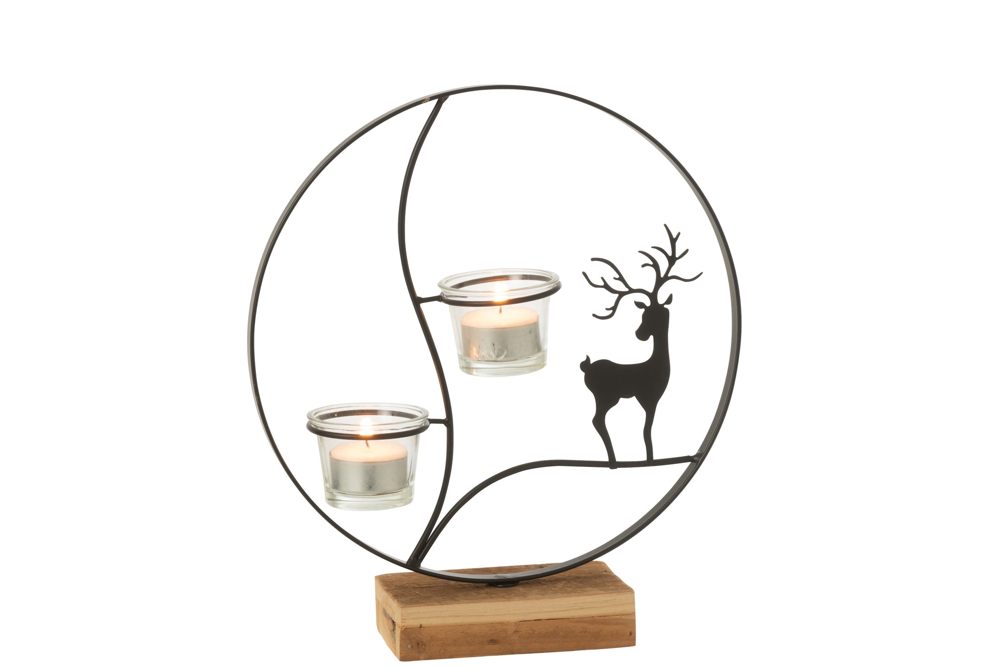 Theelichthouder Rendier Hout - J-LINE