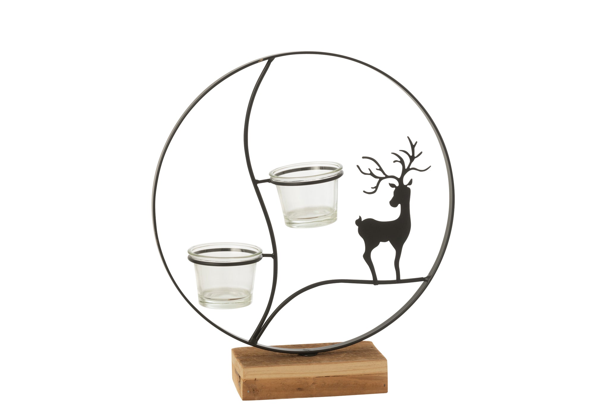 Theelichthouder Rendier Hout - J-LINE