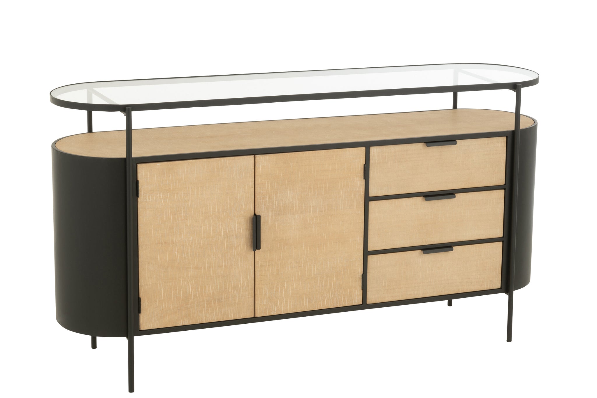 Dressoir Ovy IJzer Natuurlijk/Zwart - J-LINE