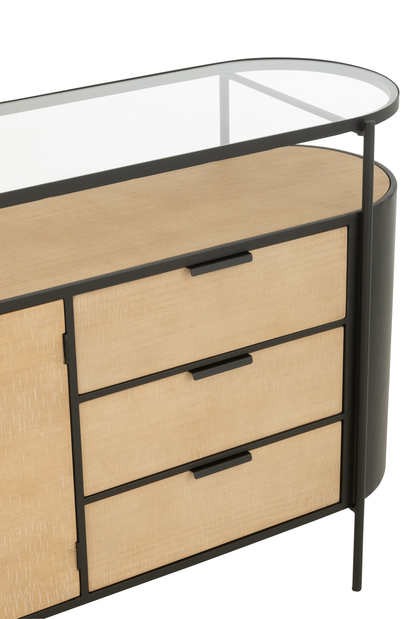 Dressoir Ovy IJzer Natuurlijk/Zwart - J-LINE
