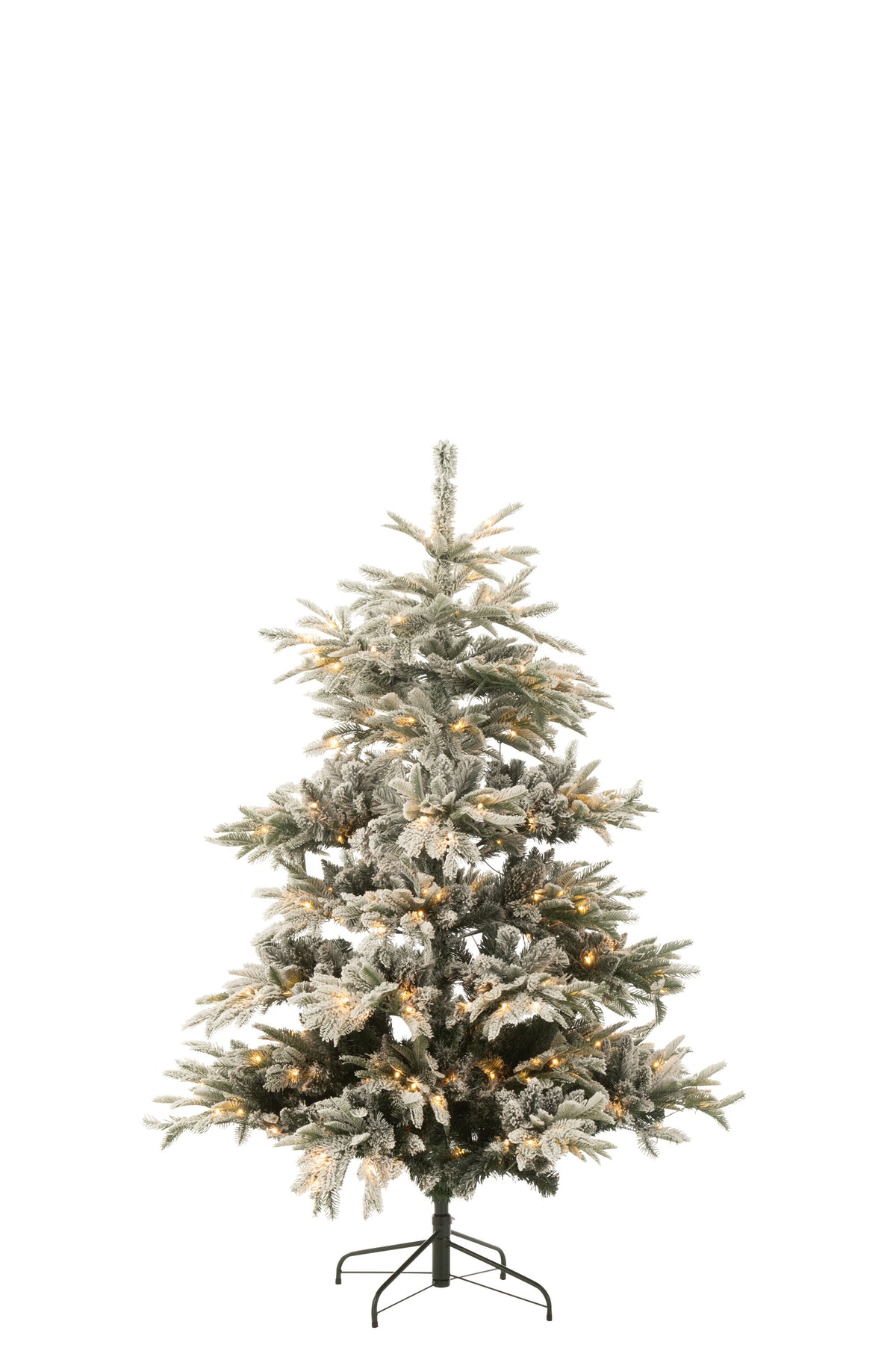Sapin de Noël artificiel enneigé à 270 LED, vert foncé/blanc, taille moyenne