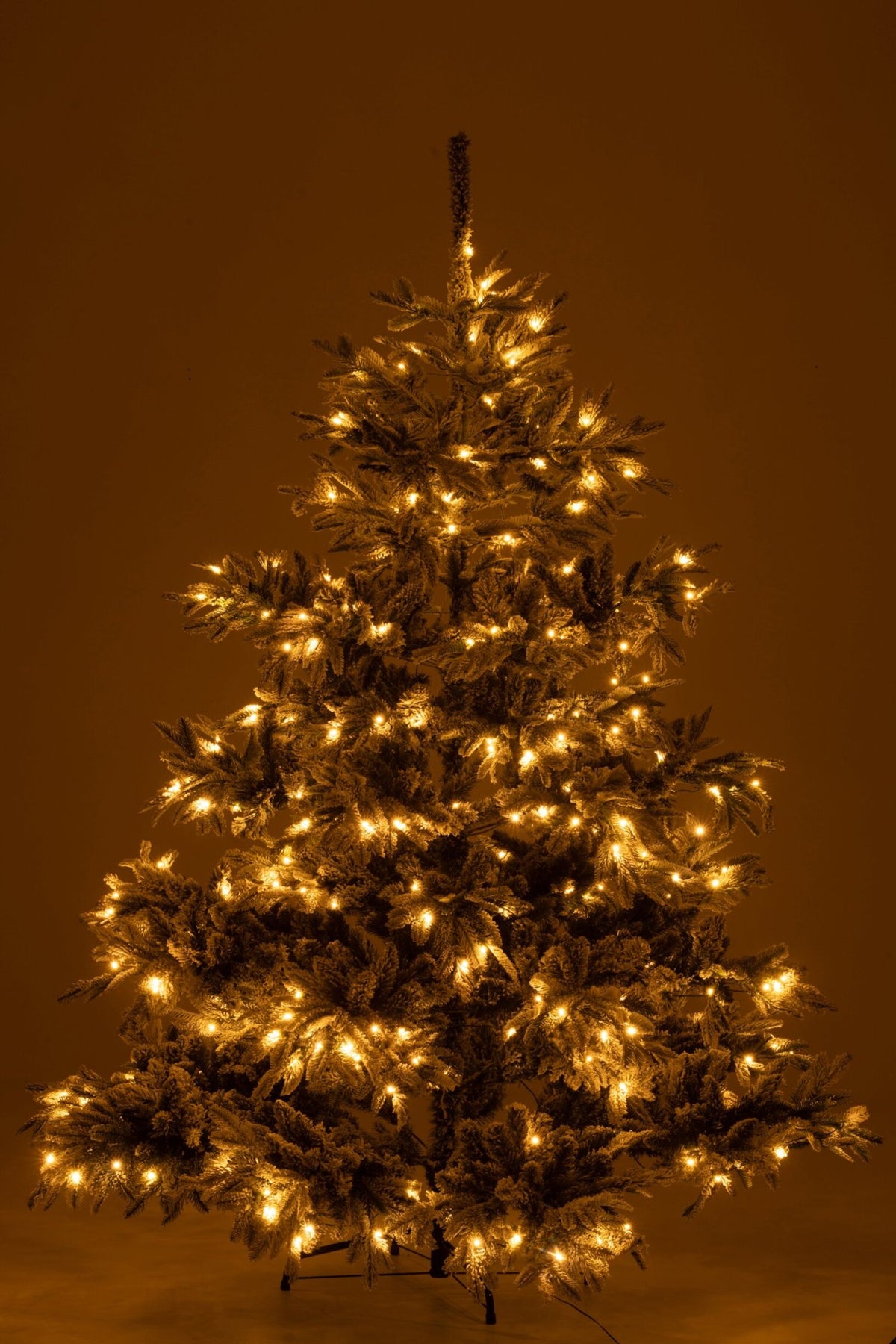 Grand sapin de Noël artificiel enneigé, 420 LED, vert foncé/gris clair
