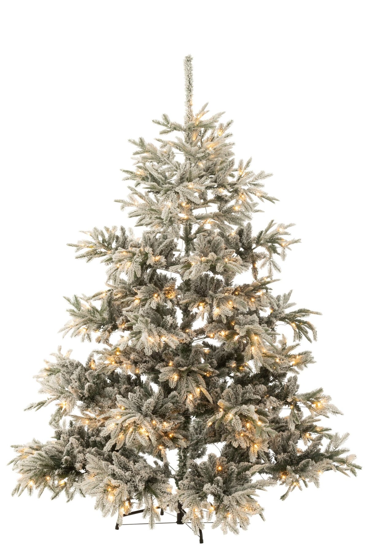 Grand sapin de Noël artificiel enneigé, 420 LED, vert foncé/gris clair