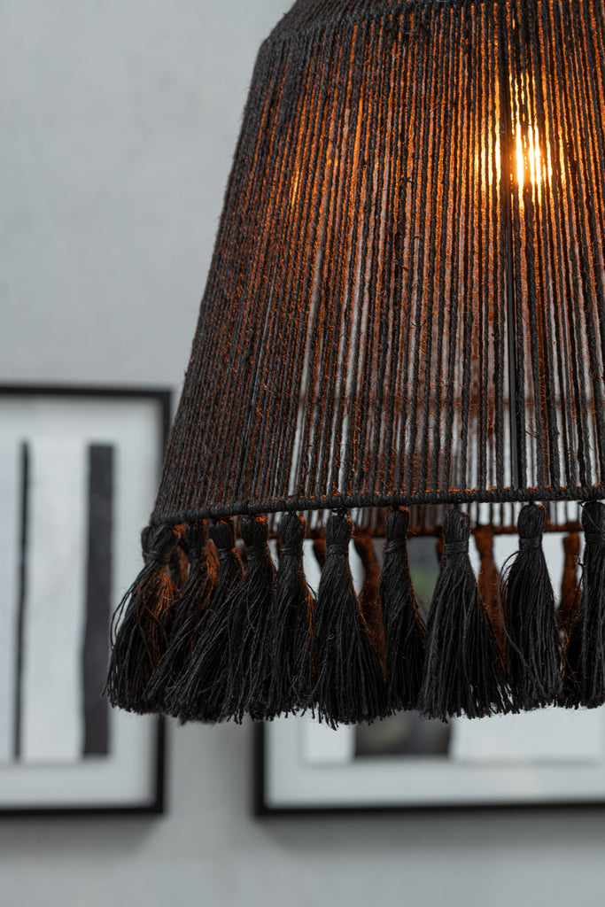 Hanglamp Celia Jute Zwart S - J-LINE
