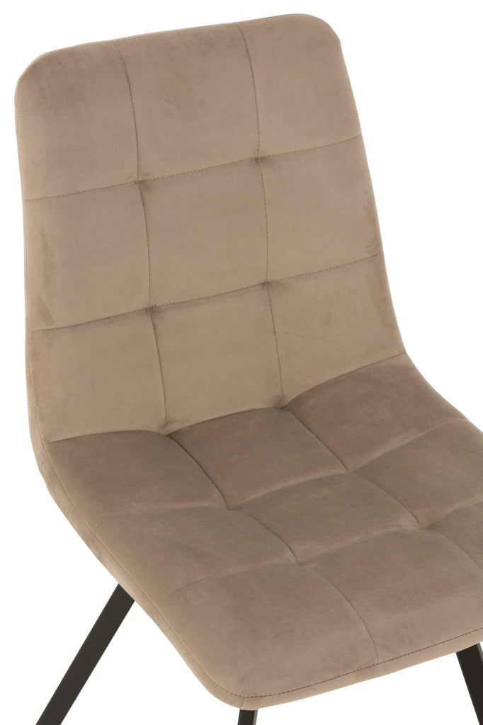 Stoel Morgan Textiel/Metaal Beige - J-LINE