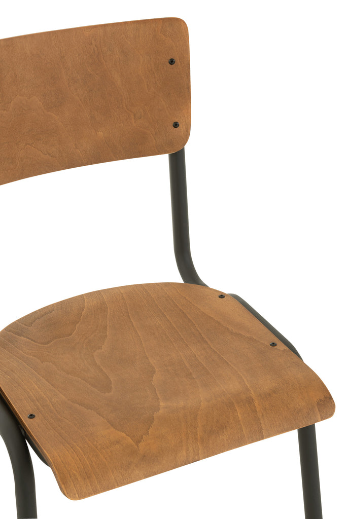 Stoel Hout/Metaal Bruin - J-LINE