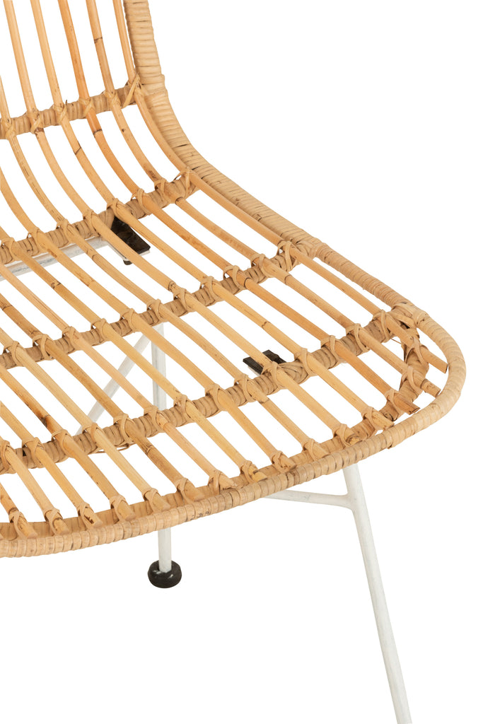 Stoel Ema Rotan/Metaal Natuurlijk/Wit - J-LINE