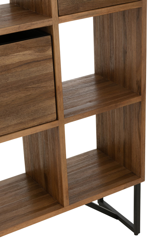 Boekenrek gerecycled teakhout - J-LINE