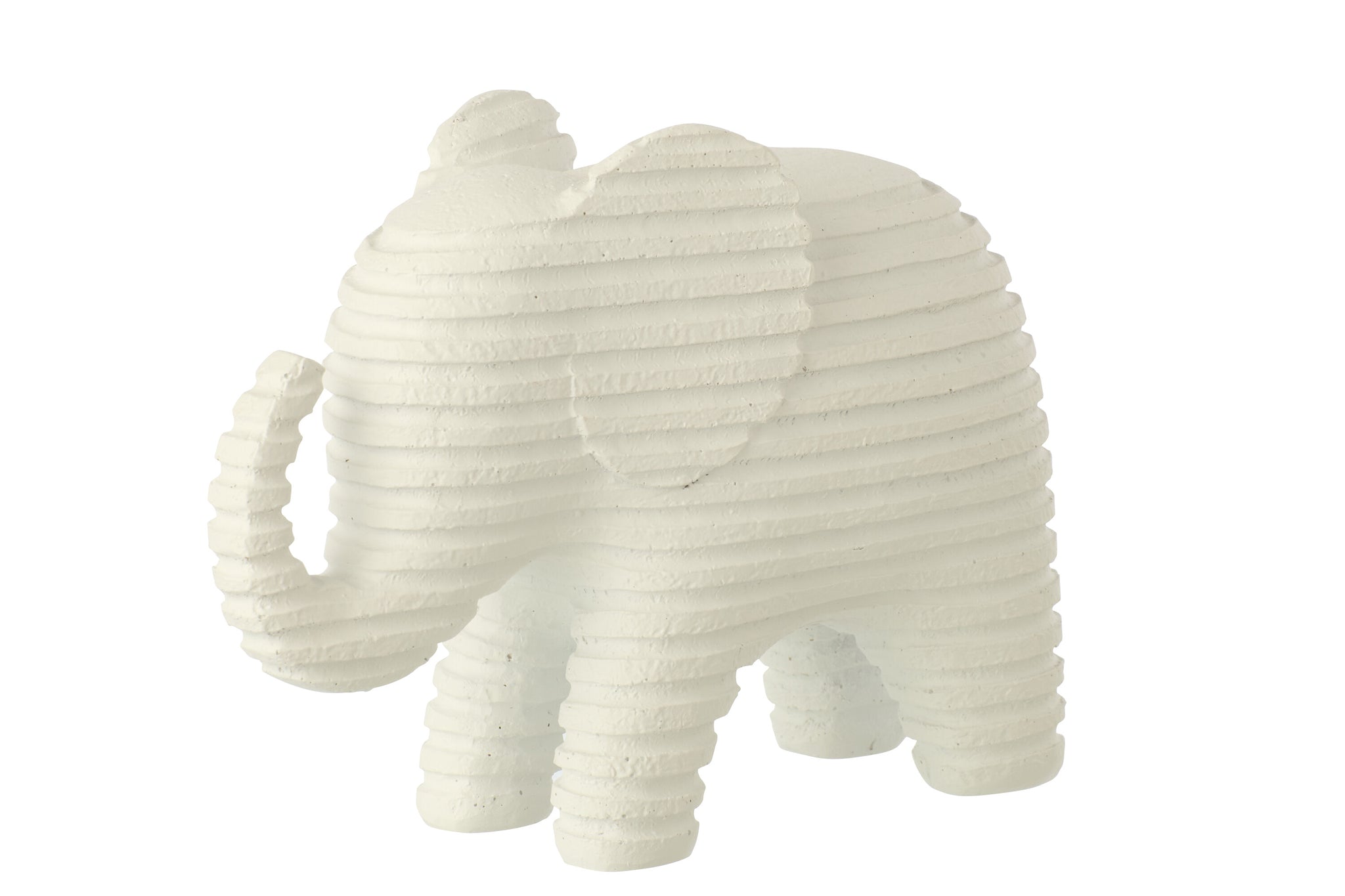 witte gestreepte olifant van polyresin L - J-LINE