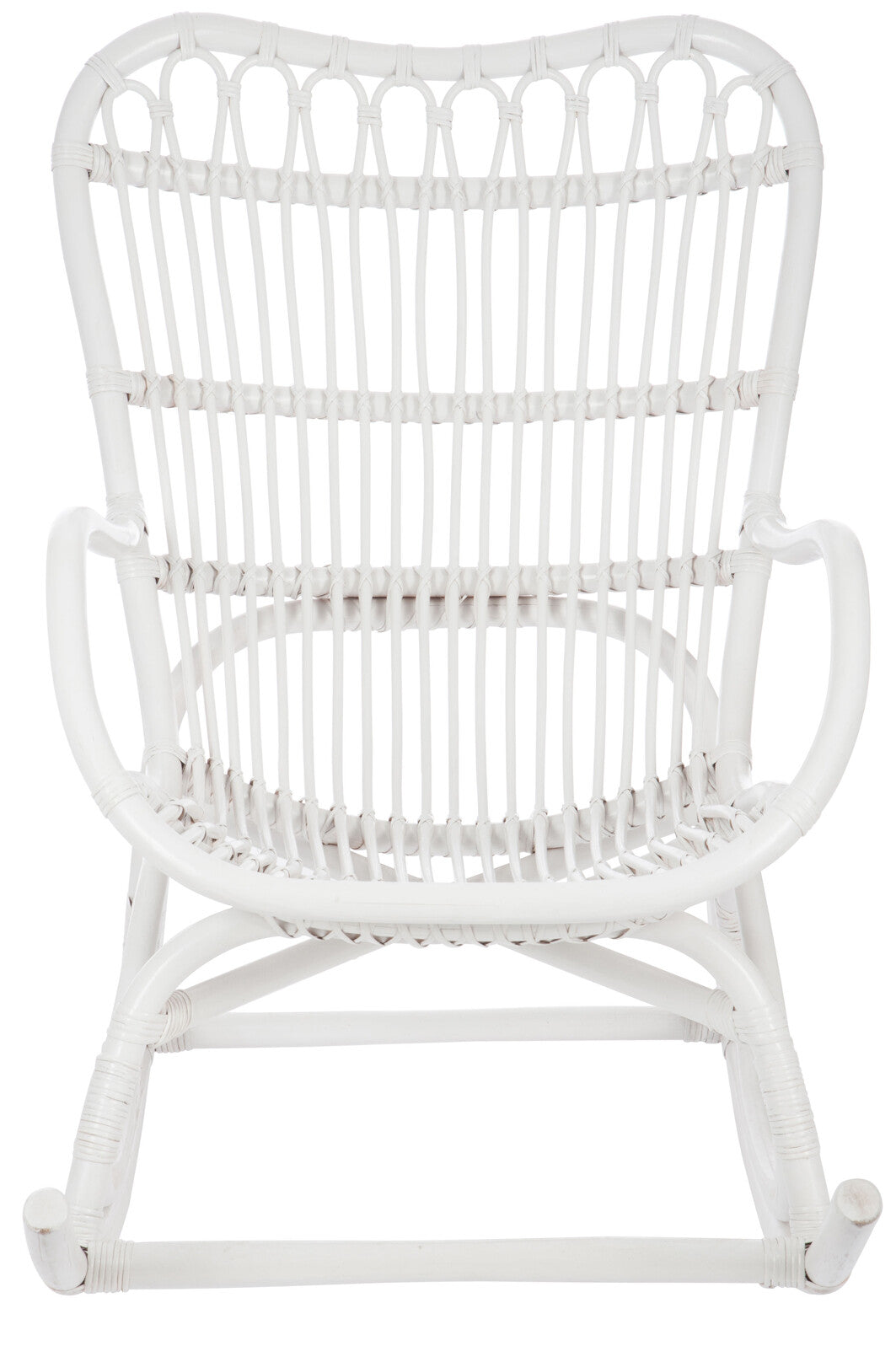 Schommelstoel rotan wit - J-LINE
