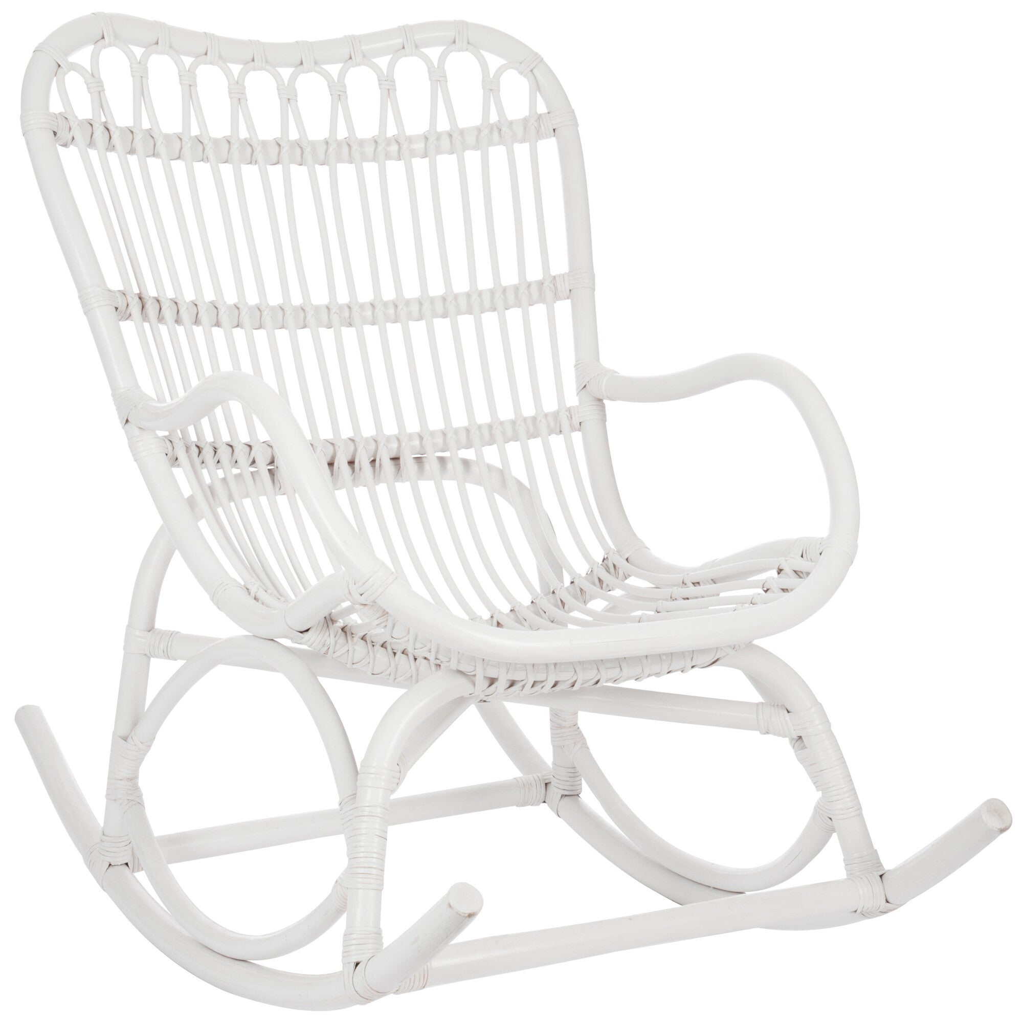 Schommelstoel rotan wit - J-LINE