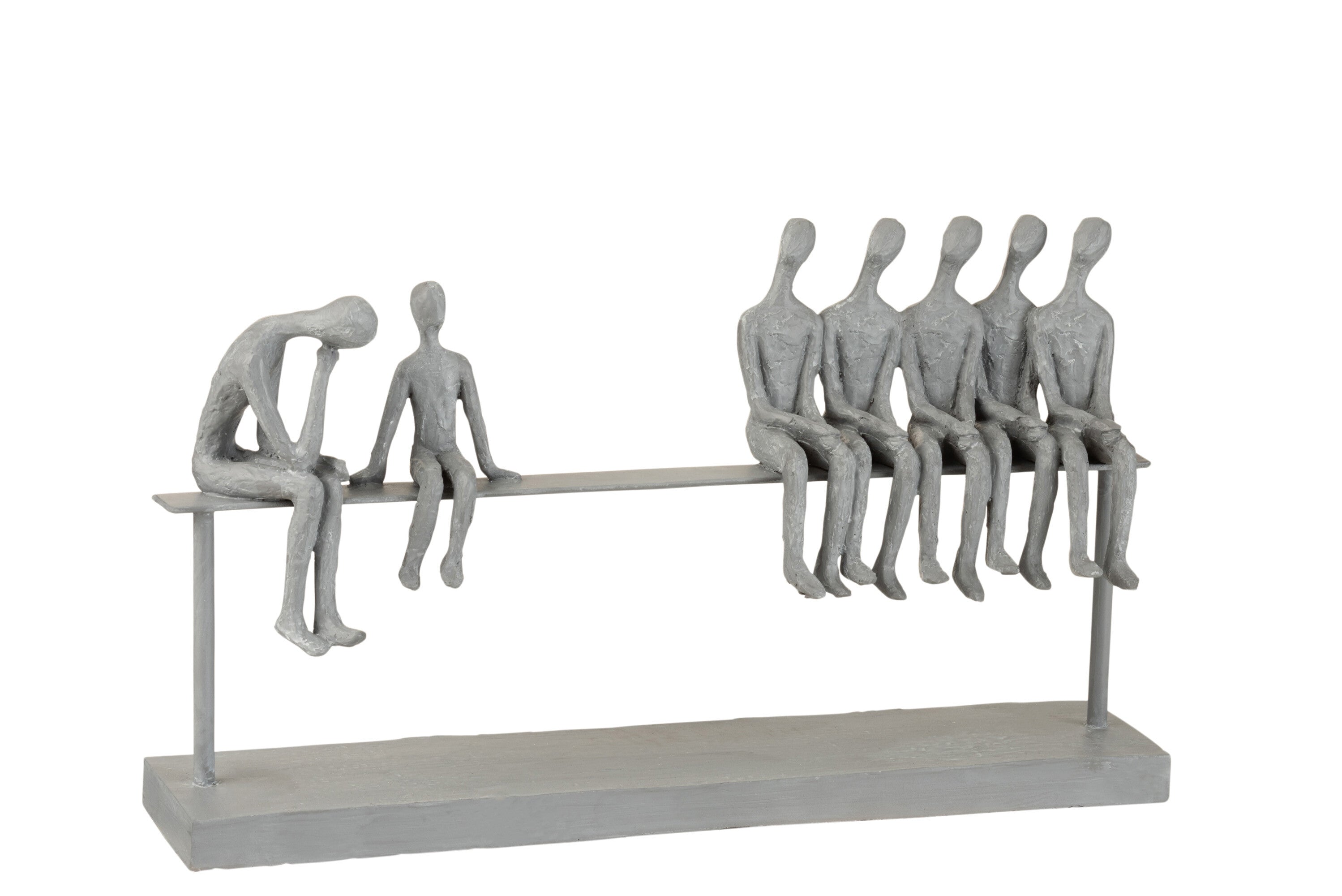 7 Mensen Zitten Op Een Bank Poly Grijs - J-LINE