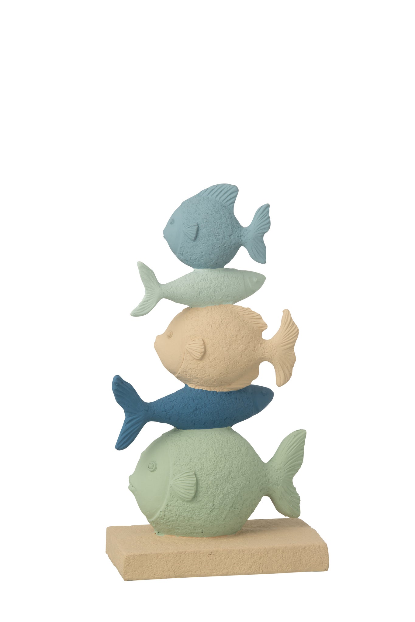 Vis op voet, polyresin, blauw/beige - J-LINE