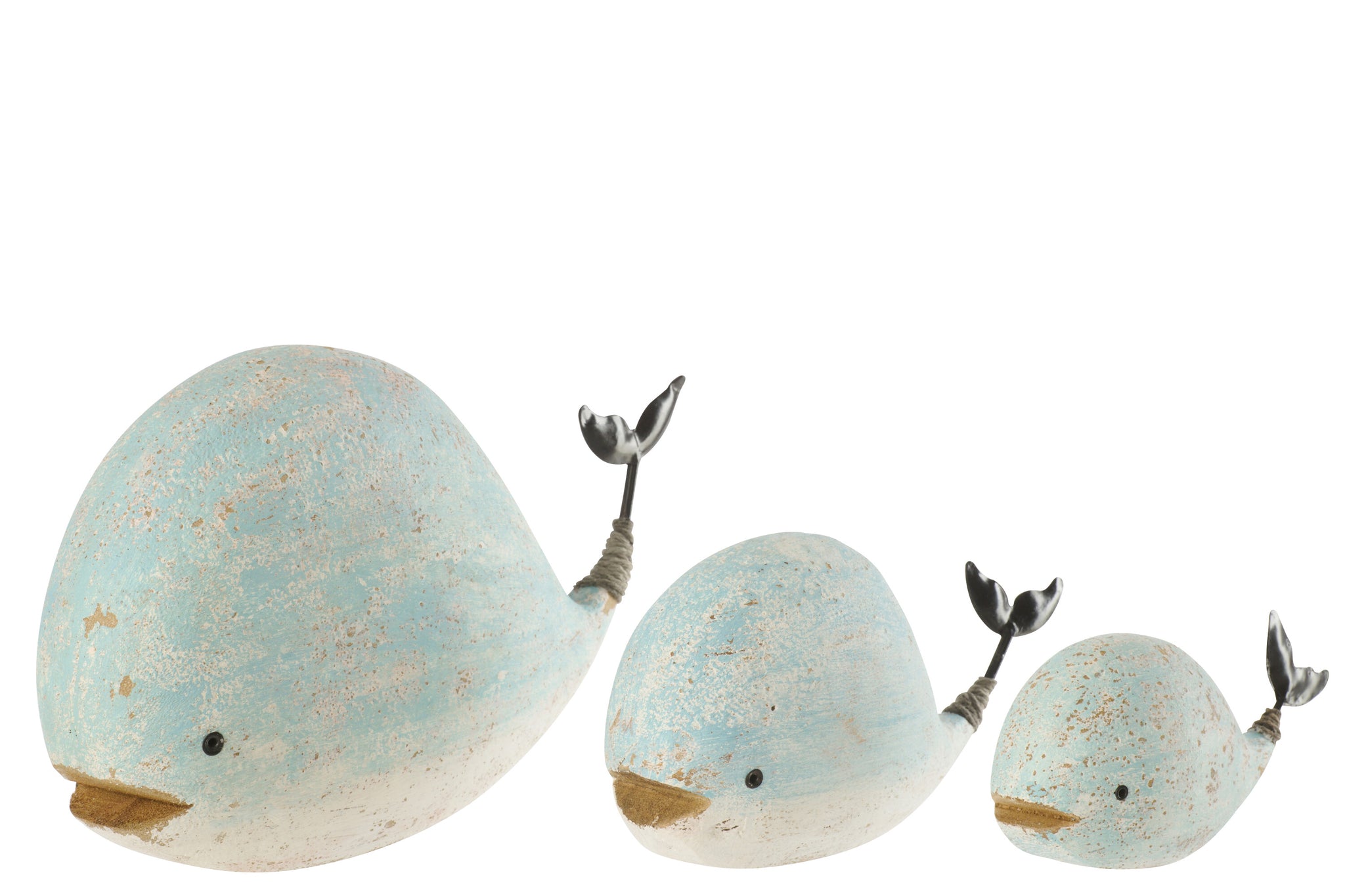 Walvis van paulowniahout, wit/lichtblauw, L - J-LINE