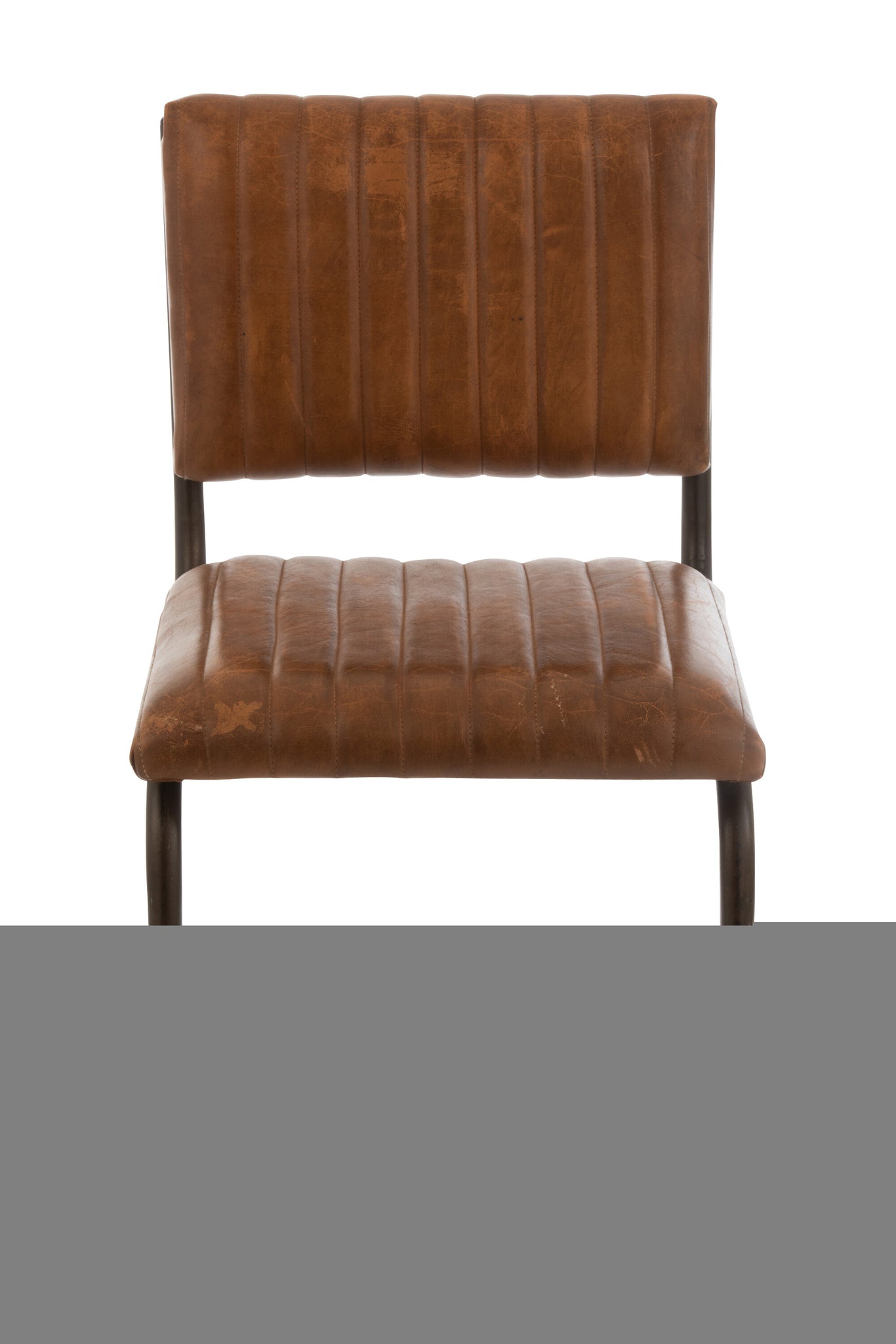 Stoel Modern Leer/Metaal Cognac - J-LINE