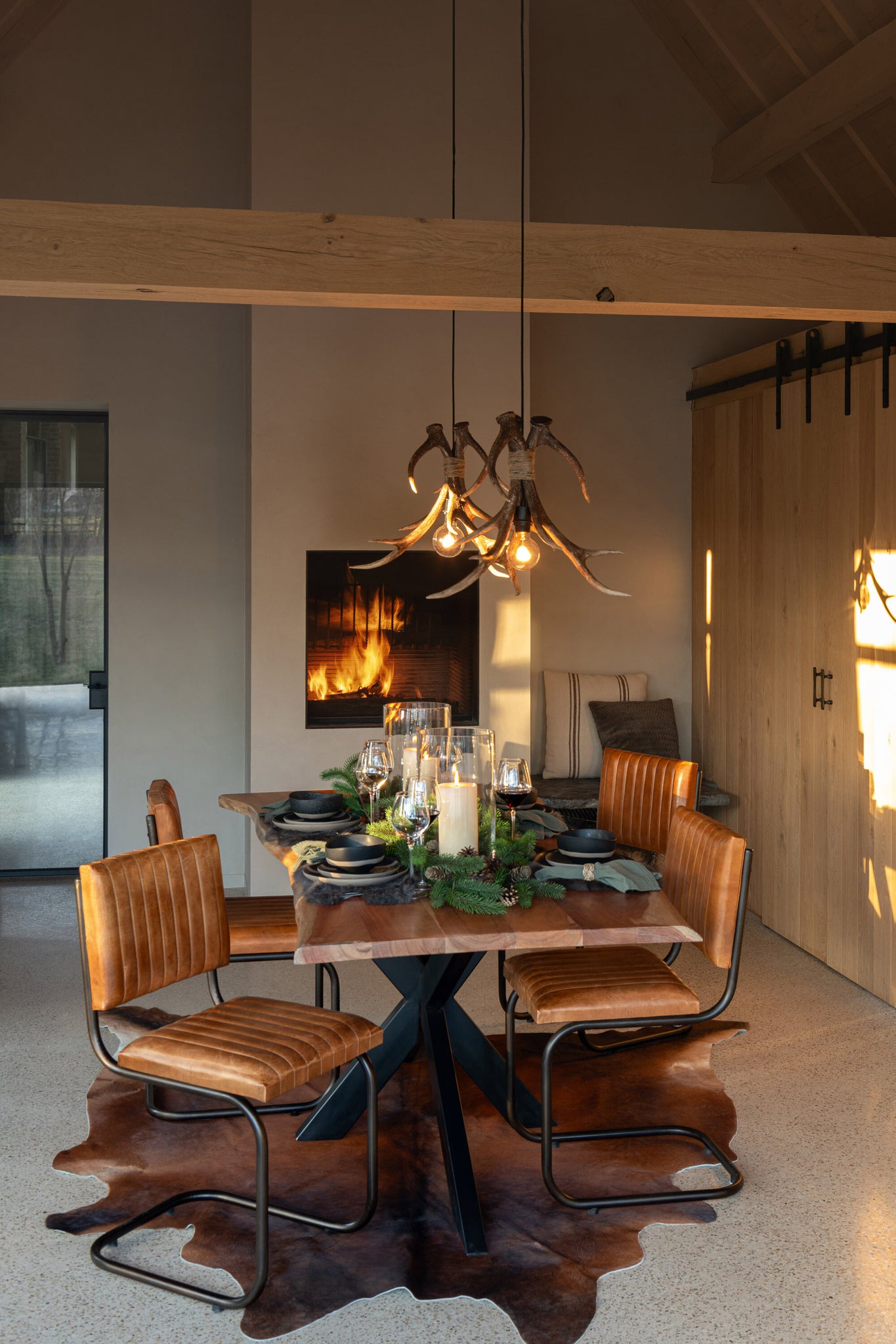 Stoel Modern Leer/Metaal Cognac - J-LINE