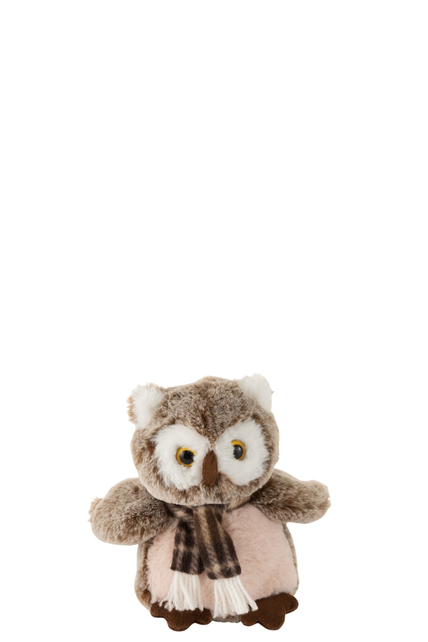 Uil+Sjaal Pluche Bruin/Beige S - J-LINE