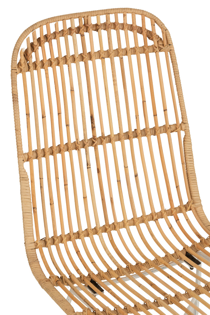 Stoel Ema Rotan/Metaal Natuurlijk/Wit - J-LINE