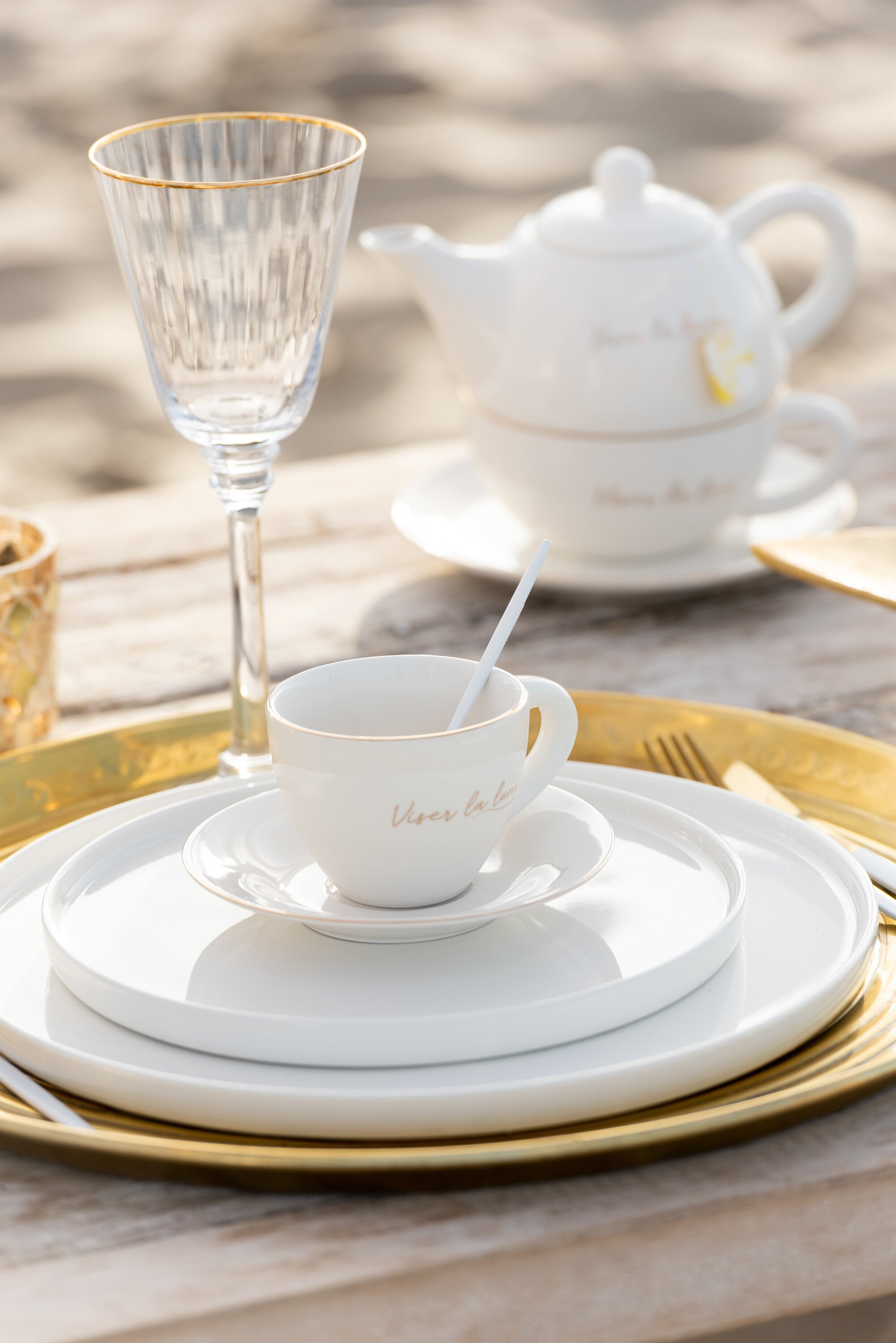 Assiette en porcelaine blanche - J-LINE