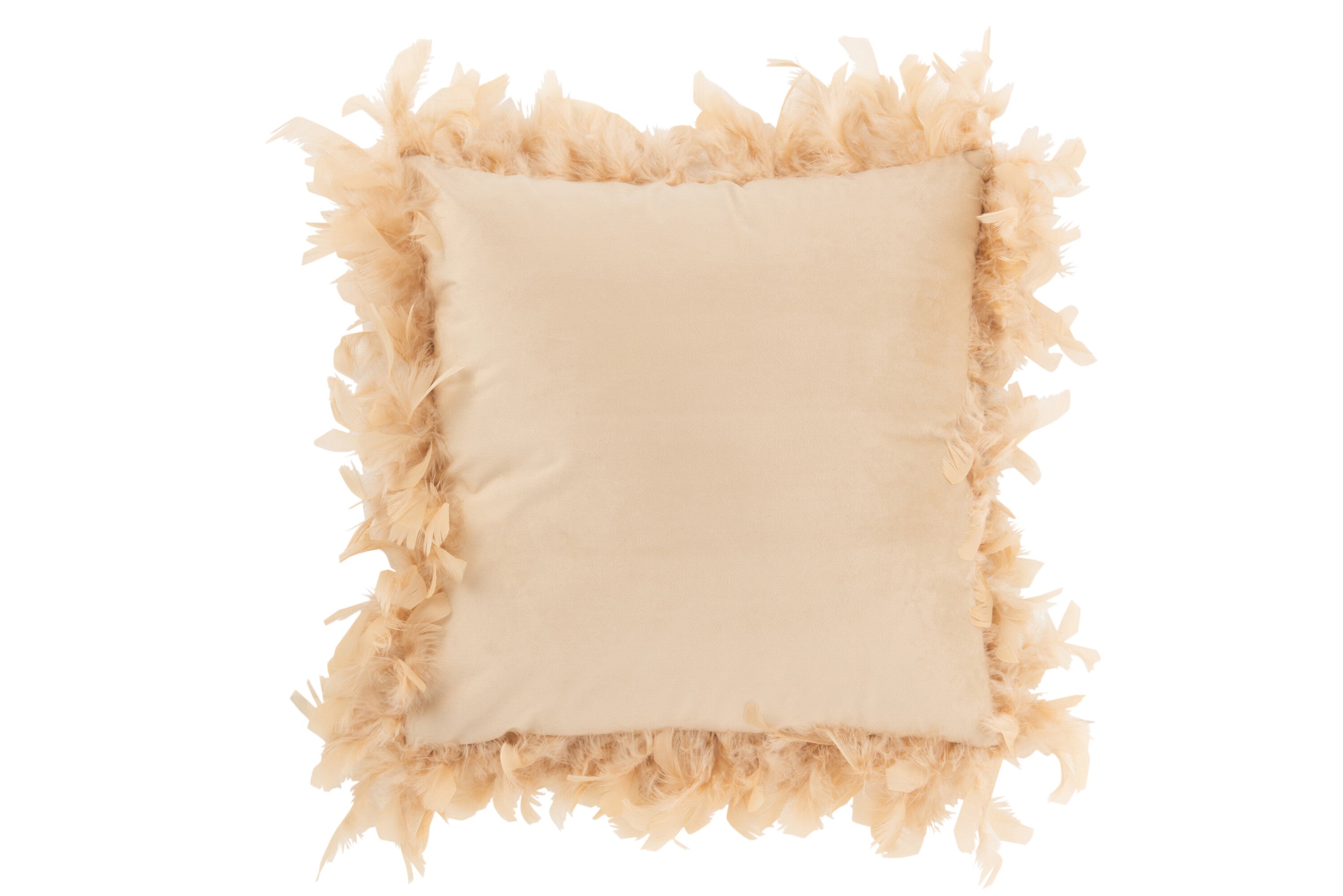 Kussen veren Polyester Roze/Beige - J-LINE