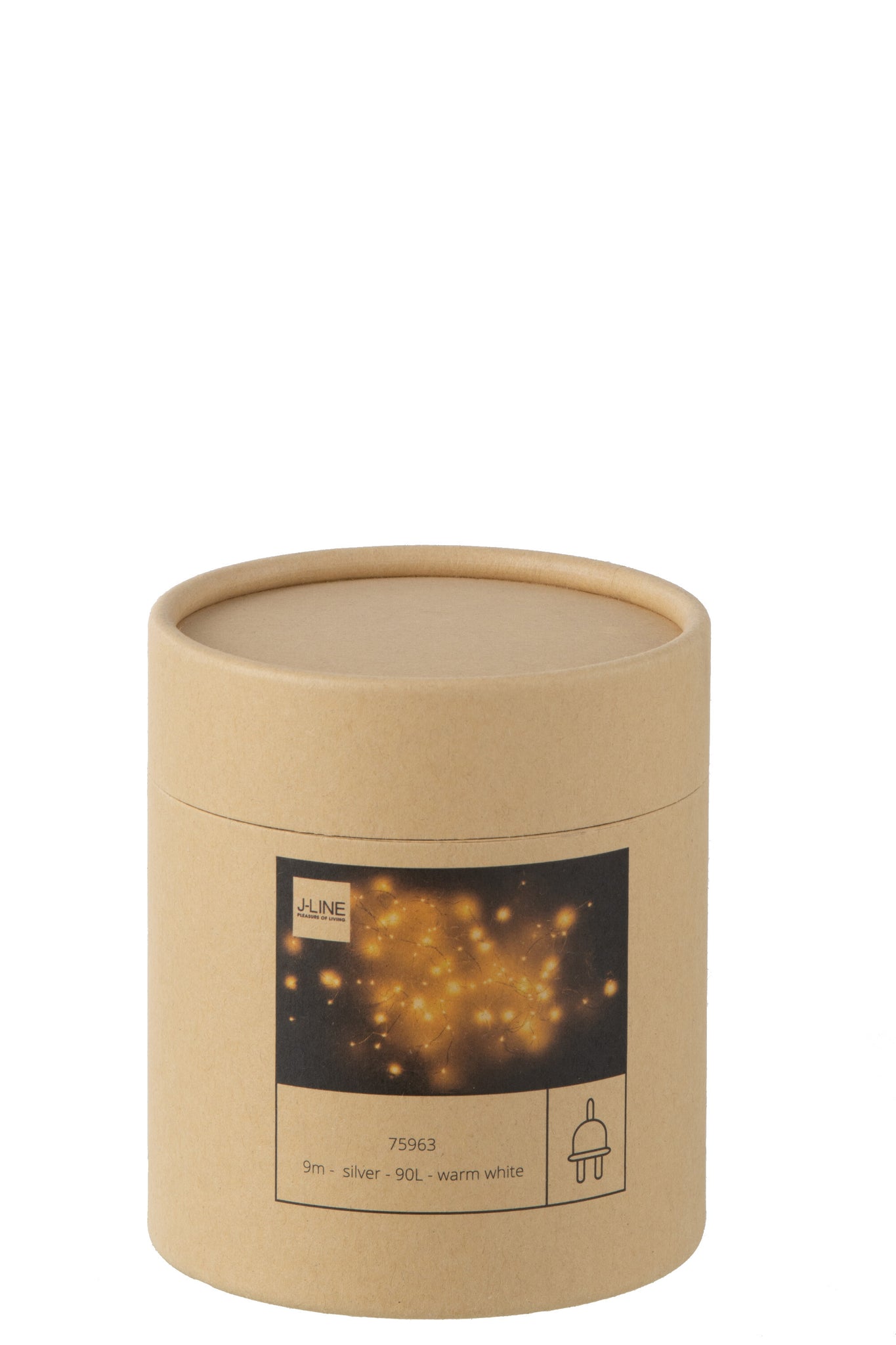 Kerstverlichtingssnoer 9M Zilver 90Led Warm Wit - J-LINE