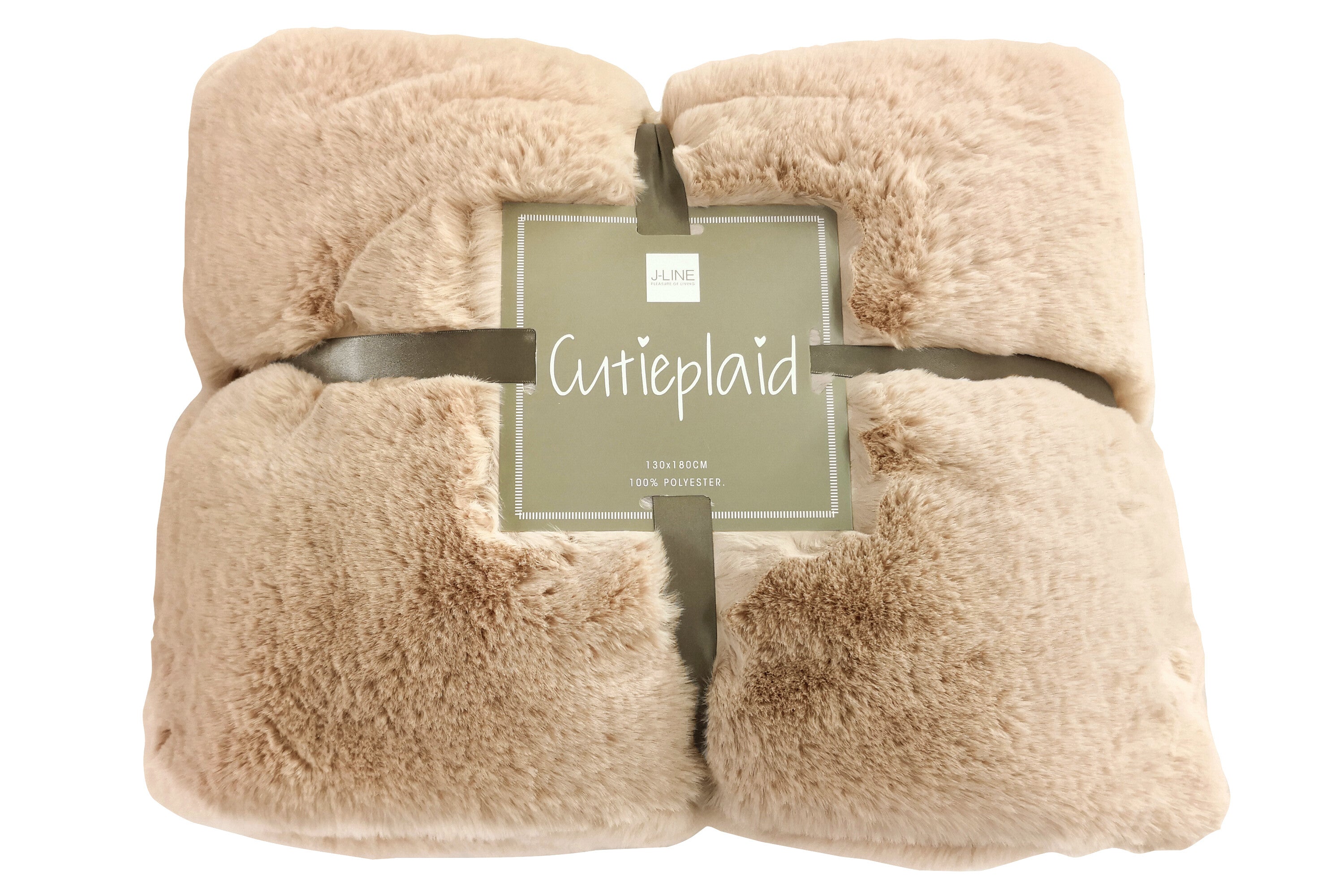 Geruite plaid polyester licht kameel - J-LINE
