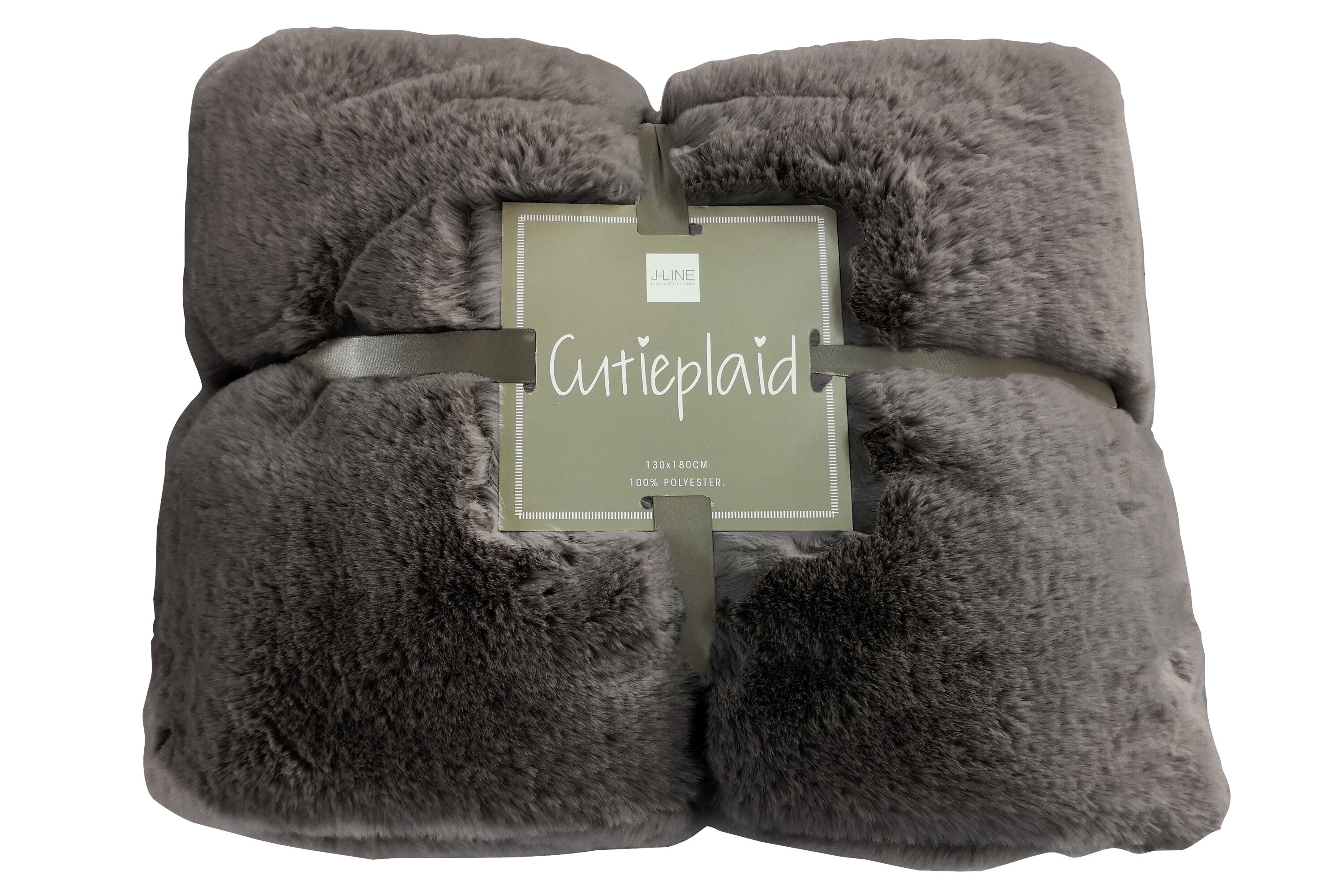 Geruite plaid polyester donkergrijs - J-LINE