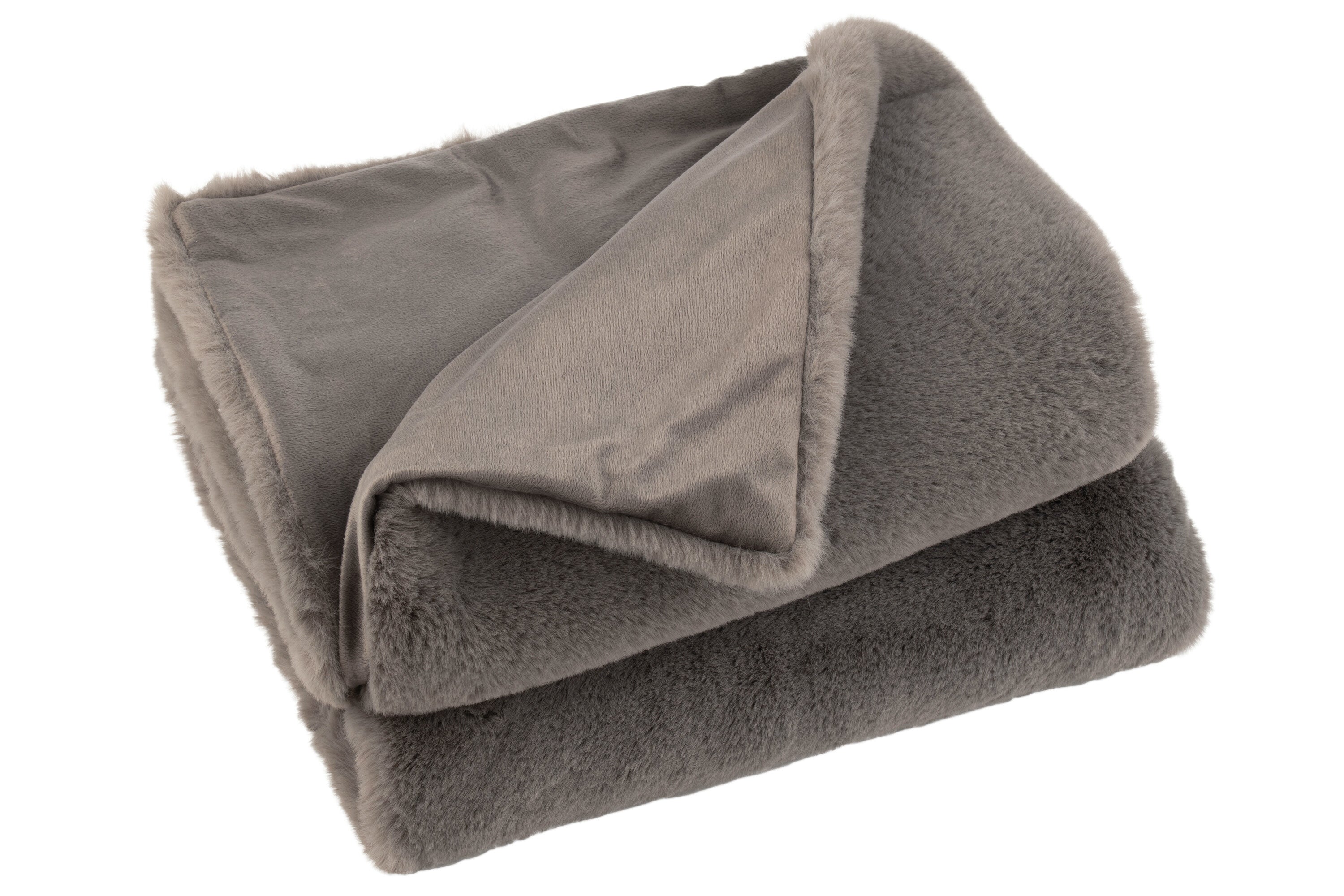 Geruite plaid polyester taupe - J-LINE