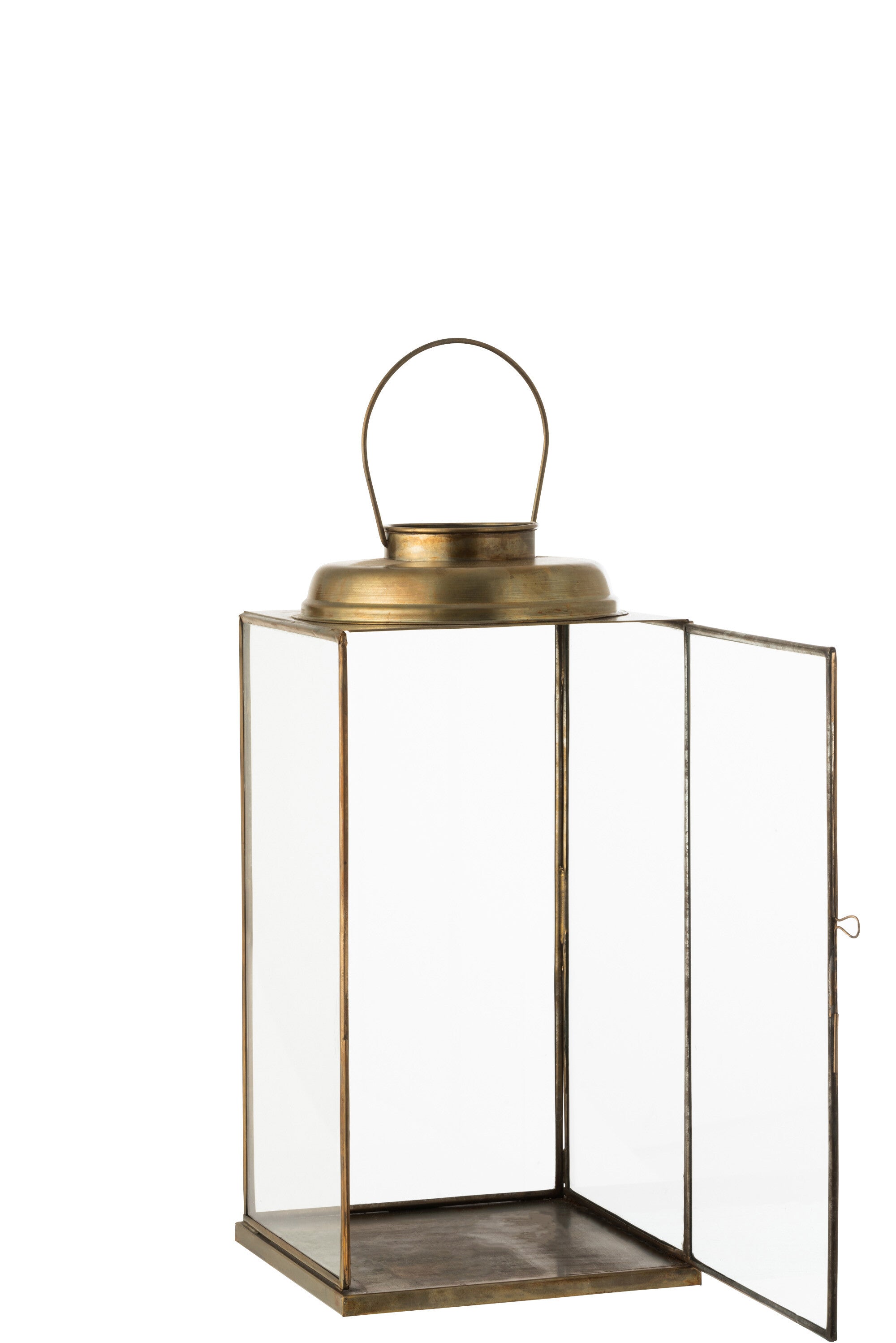 Lantaarn Laag Antiek Glas/IJzer Brons S - J-LINE