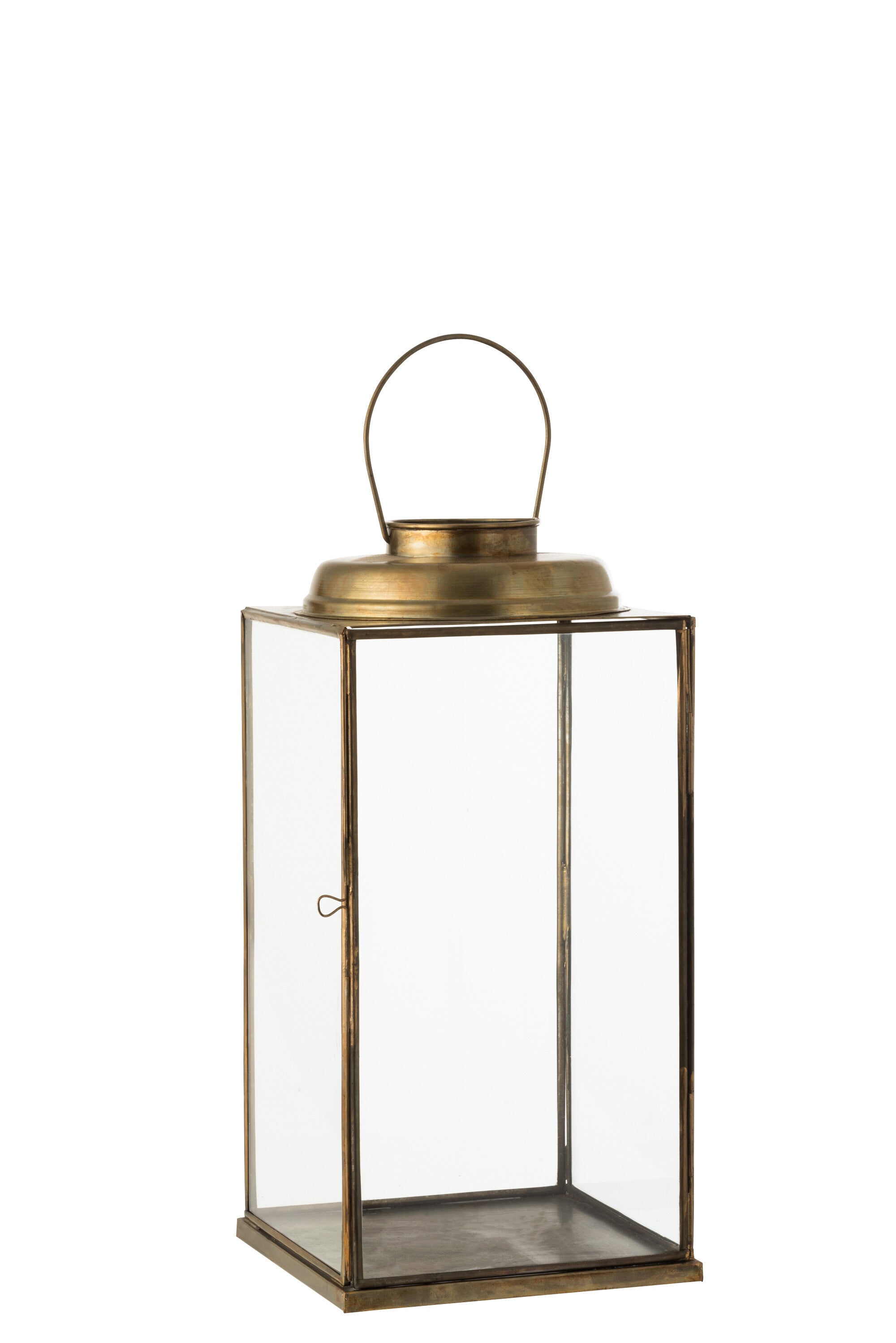 Lantaarn Laag Antiek Glas/IJzer Brons S - J-LINE