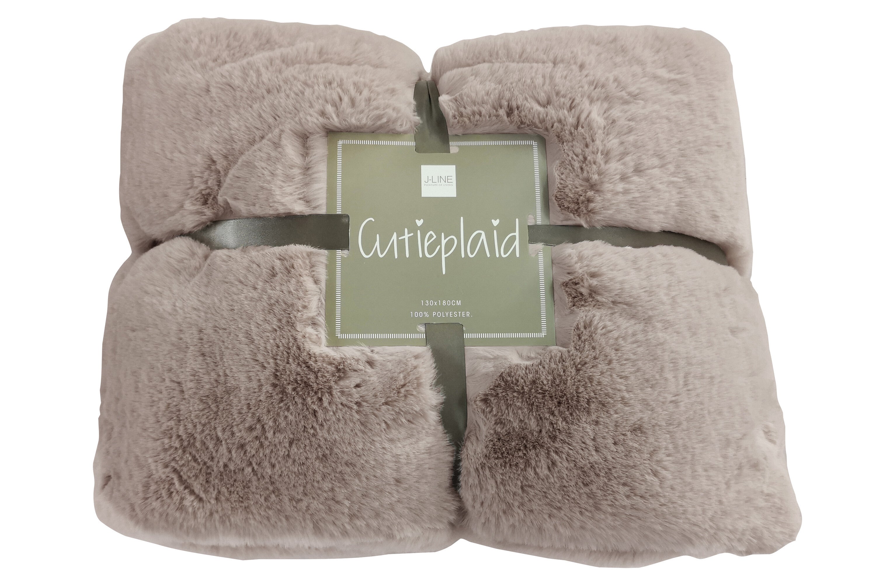 Geruite plaid polyester muis-grijs - J-LINE