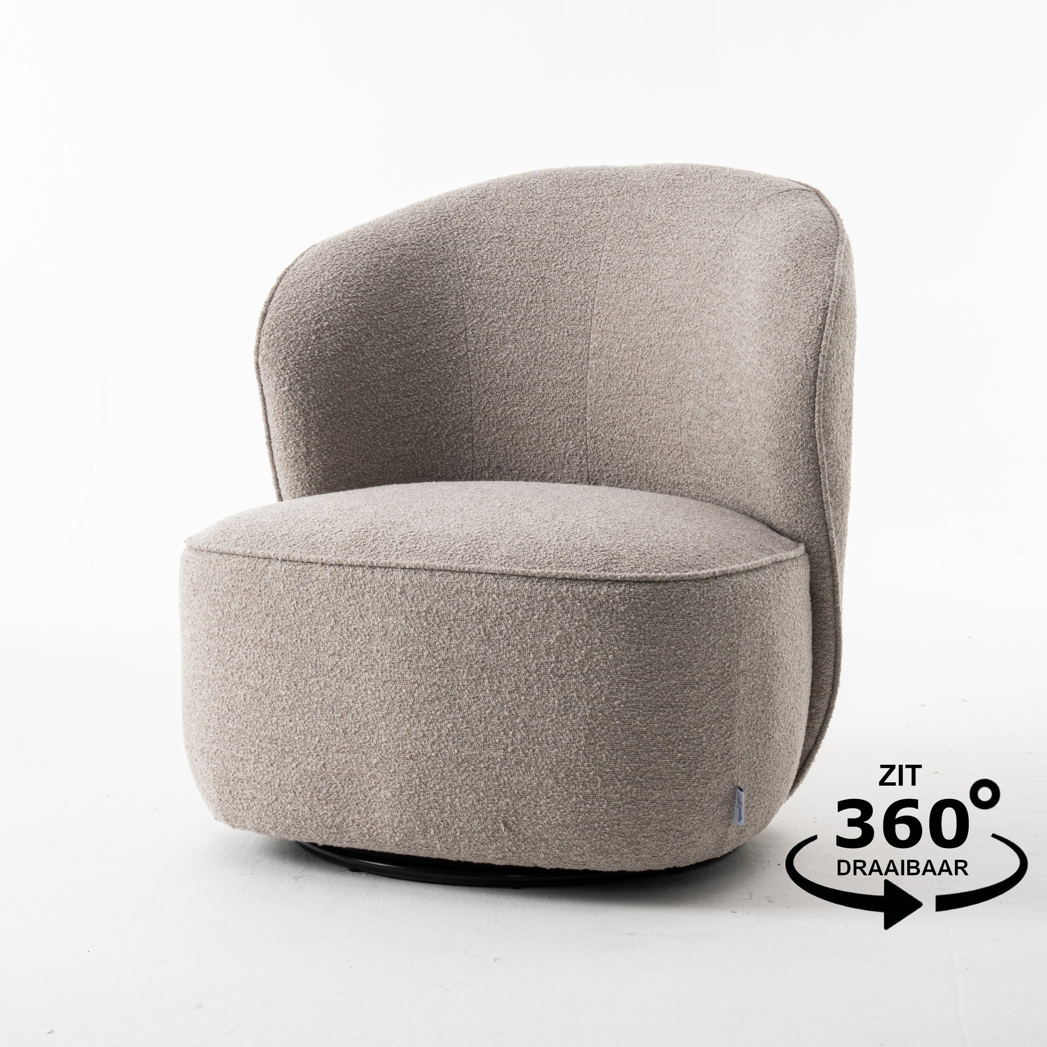 Draaifauteuil Sammy Stof Teddy Natuurlijk - RVD