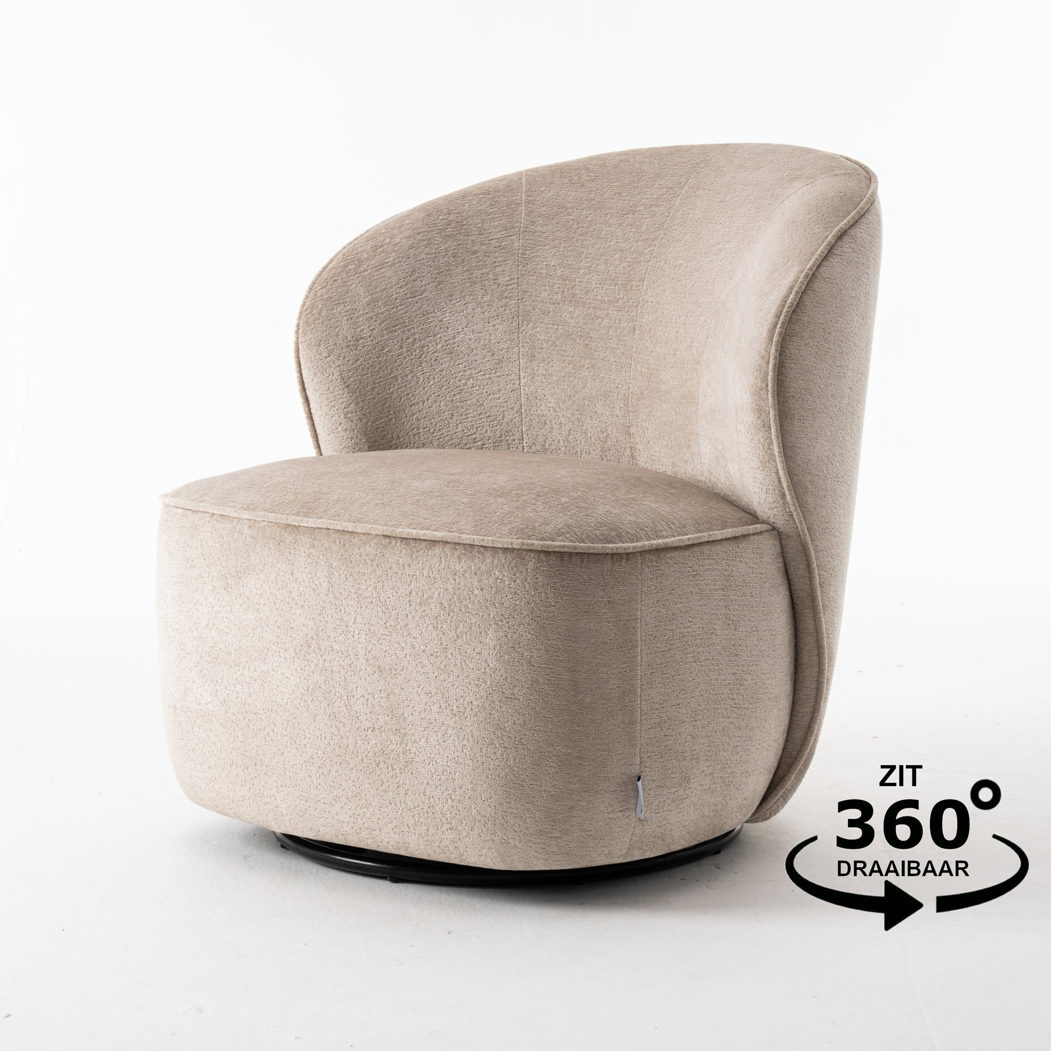Draaifauteuil Sammy Stof Loris Beige - RVD