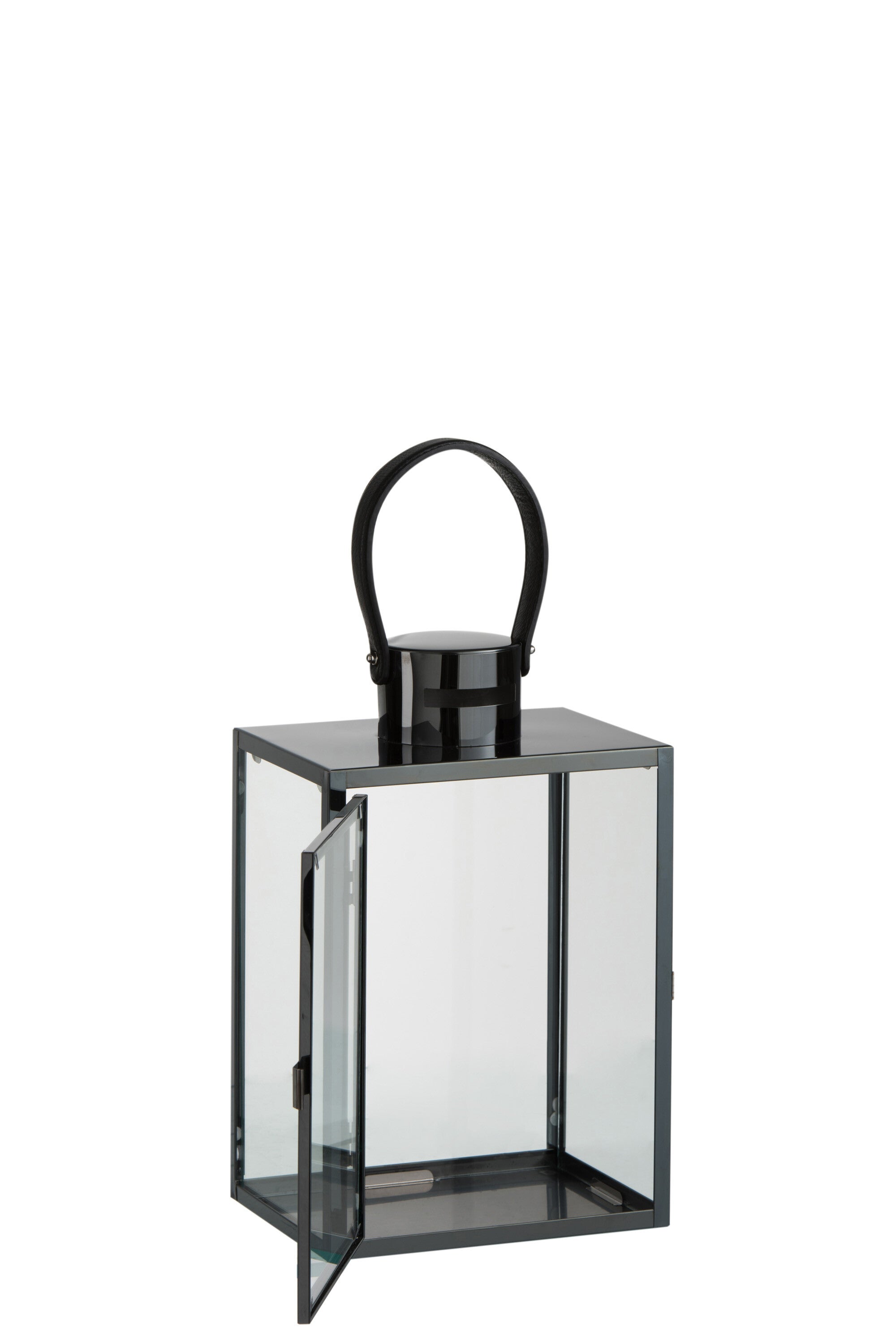 Lantaarn Staal/Glas Zwart - J-LINE