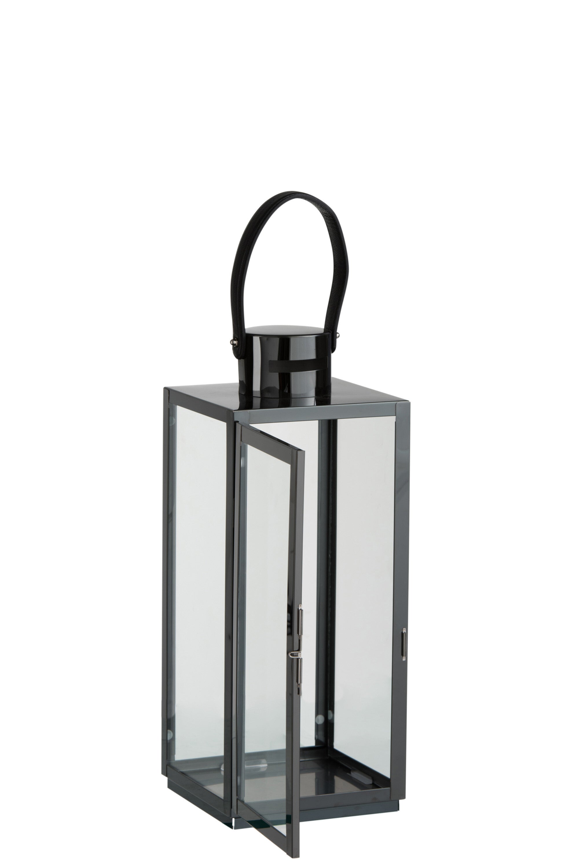 Lantaarn Staal/Glas Zwart - J-LINE