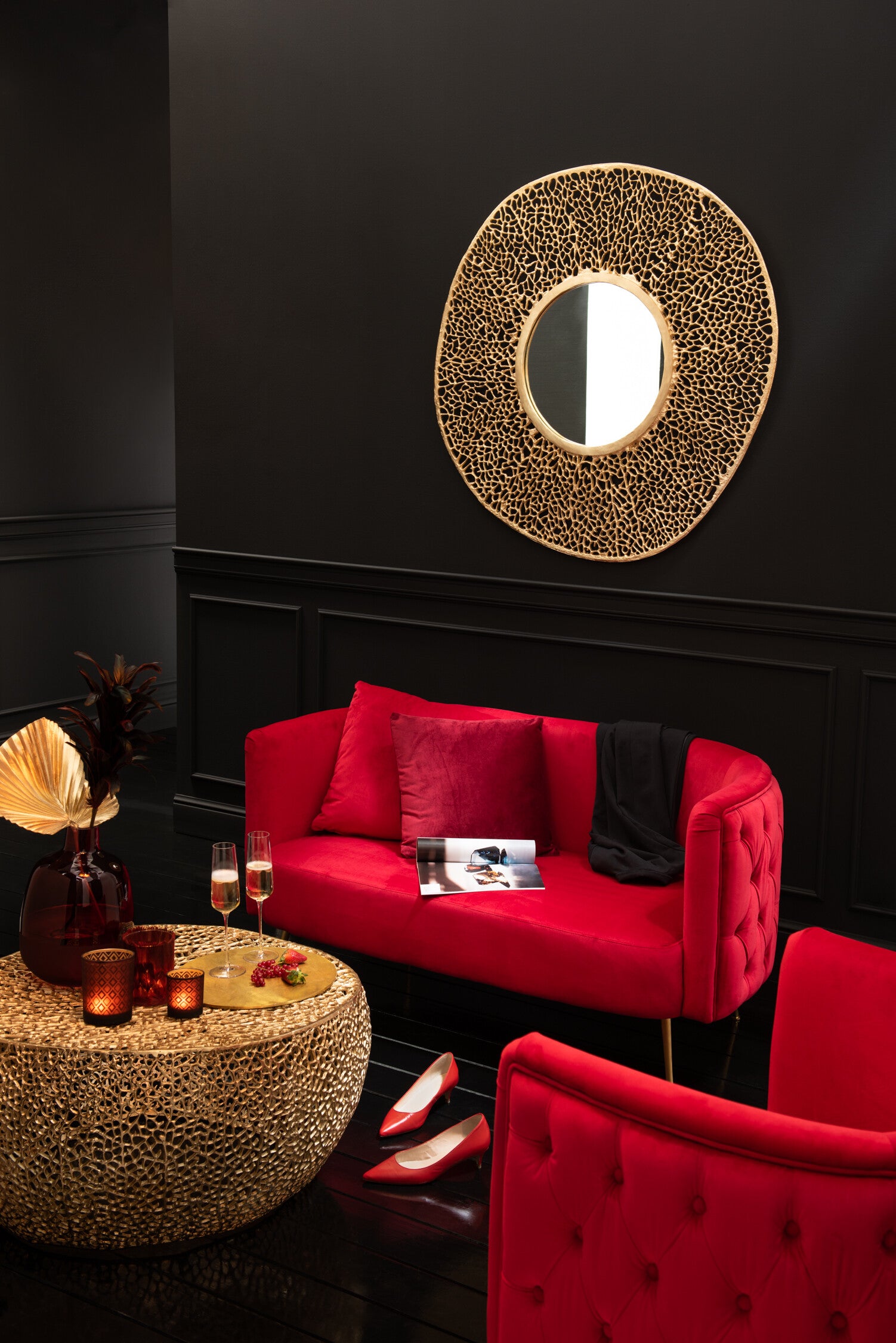 Salontafel koraalpatroon aluminium - J-LINE