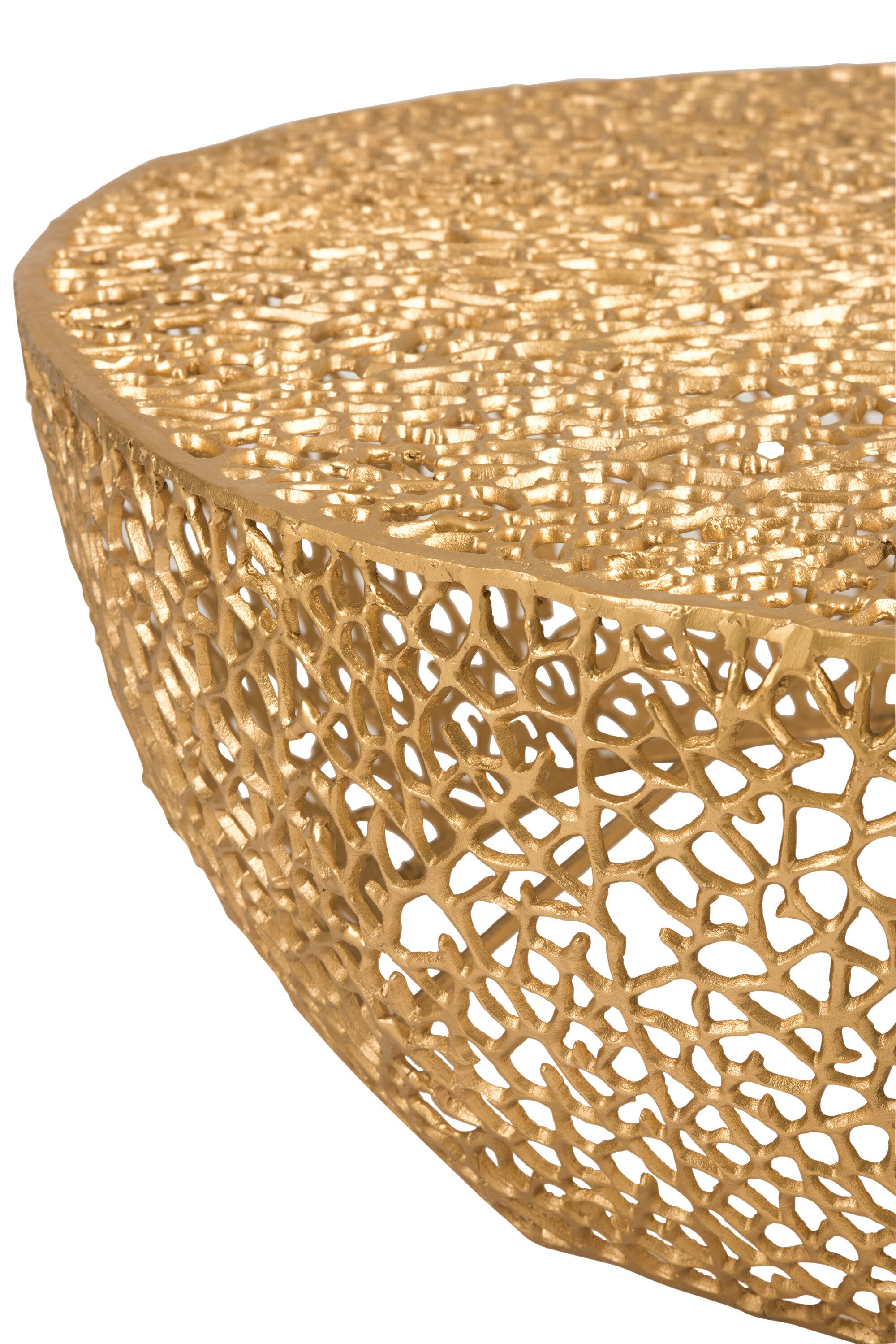 Salontafel koraalpatroon aluminium goud - J-LINE
