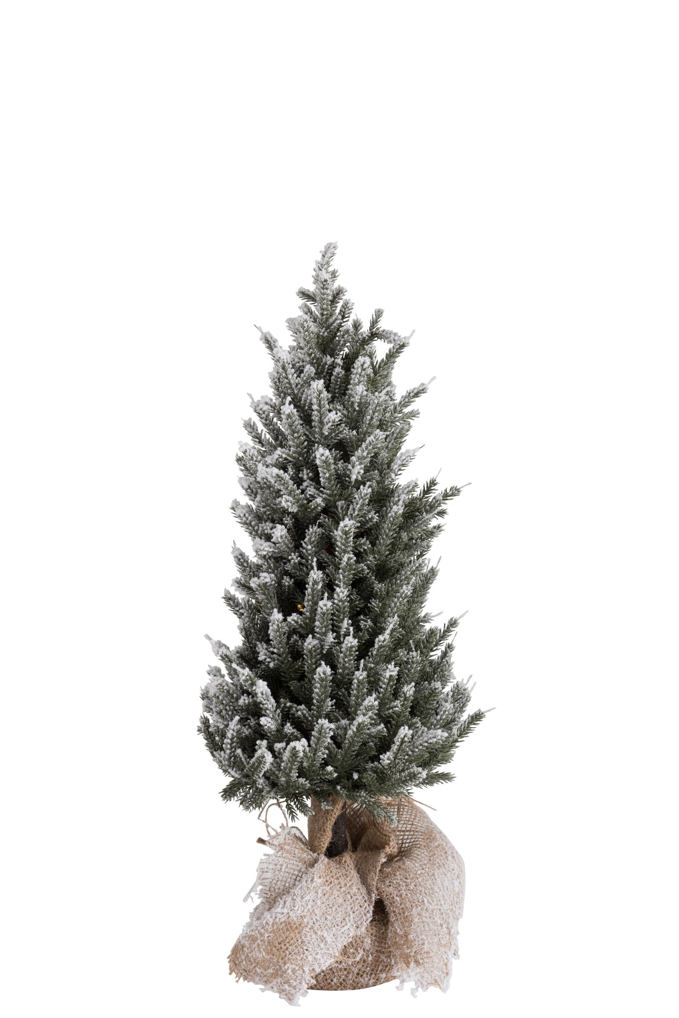 Kerstboom + Led + Pot Jute Plastic Sneeuw Groen M - J-LINE