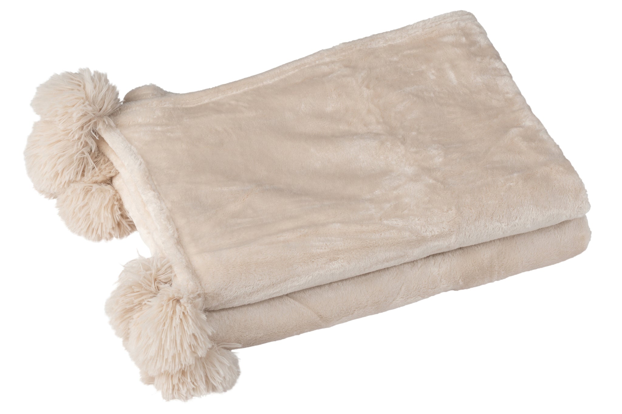 plaid Pompom Polyester Licht BeigeJL