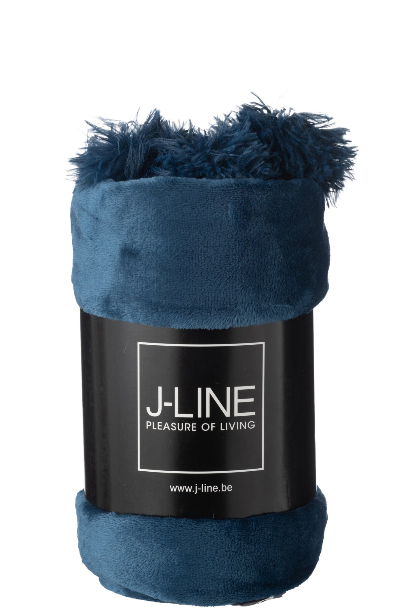 Plaid Pompom polyester bleu - J-LINE