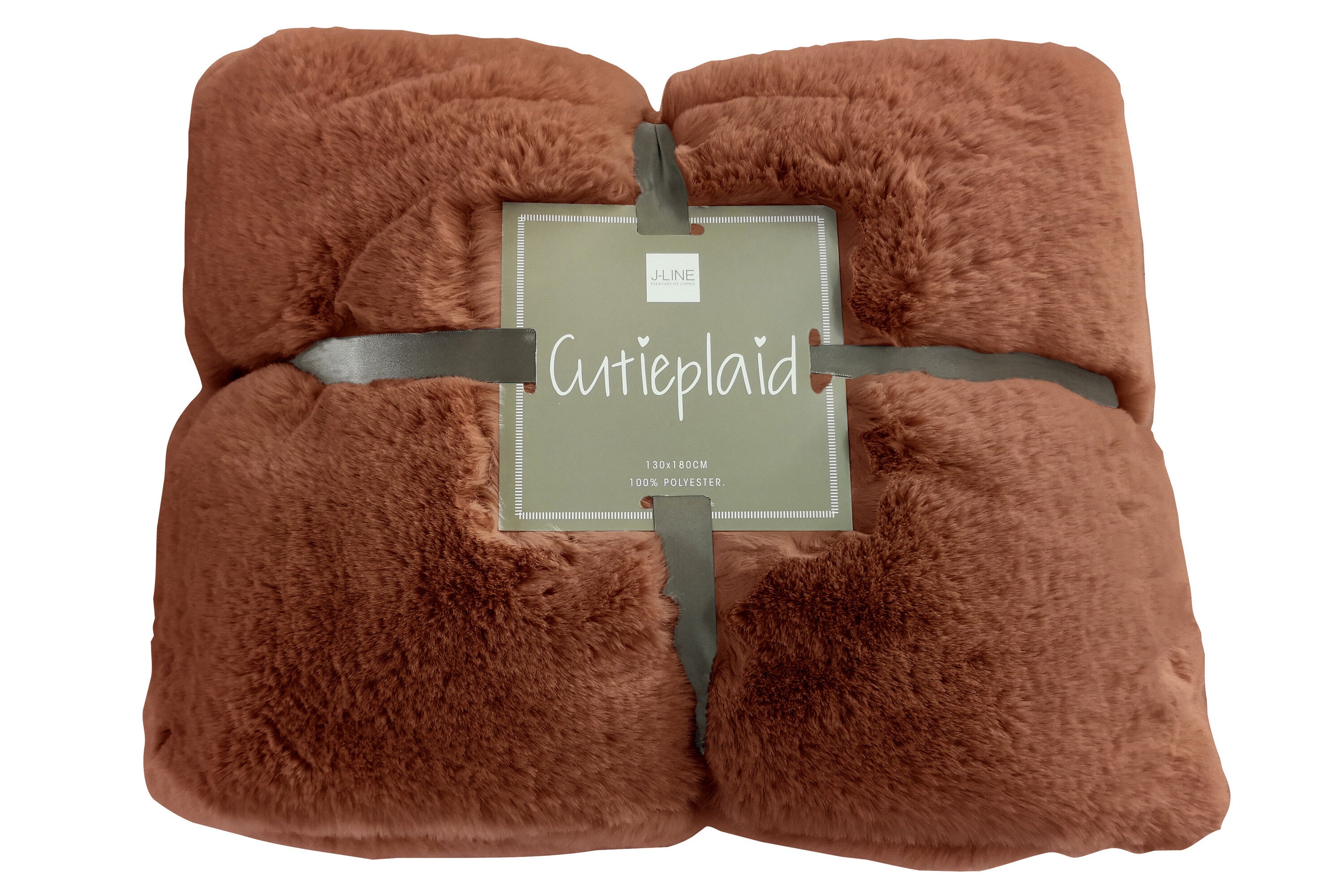 Plaid en polyester marron clair - J-LINE