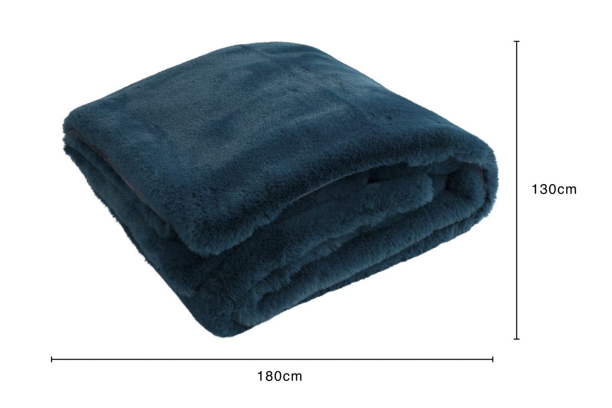 Plaid polyester pétrole - J-LINE