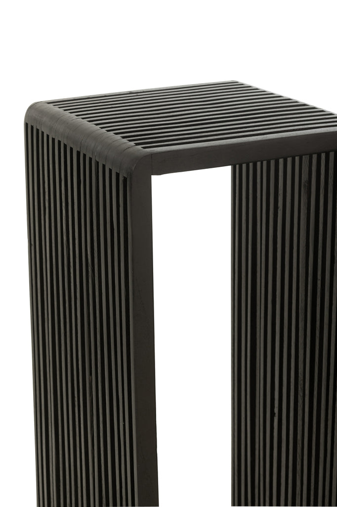 Plantenstand S/2 gerecycleerde teak zwart - J-LINE