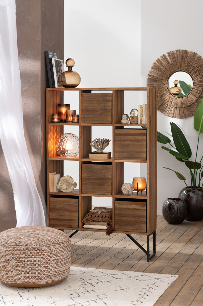 Boekenrek gerecycled teakhout - J-LINE